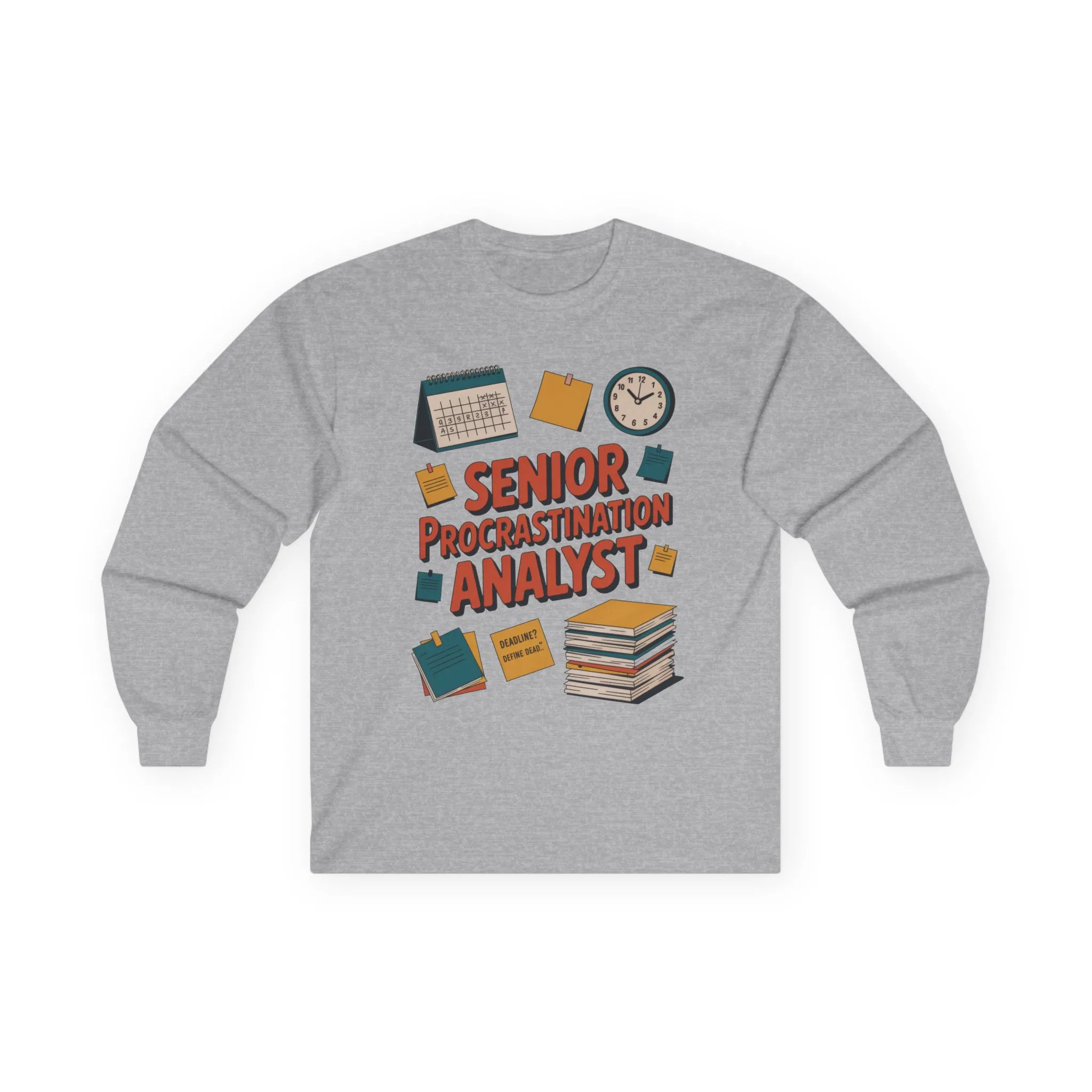 Senior Procrastination Analyst Long Sleeve Tee, Funny Work Shirt, Gift for Analysts, Office Humor Shirt, Meme Shirt, Motivation Apparel - Image 10