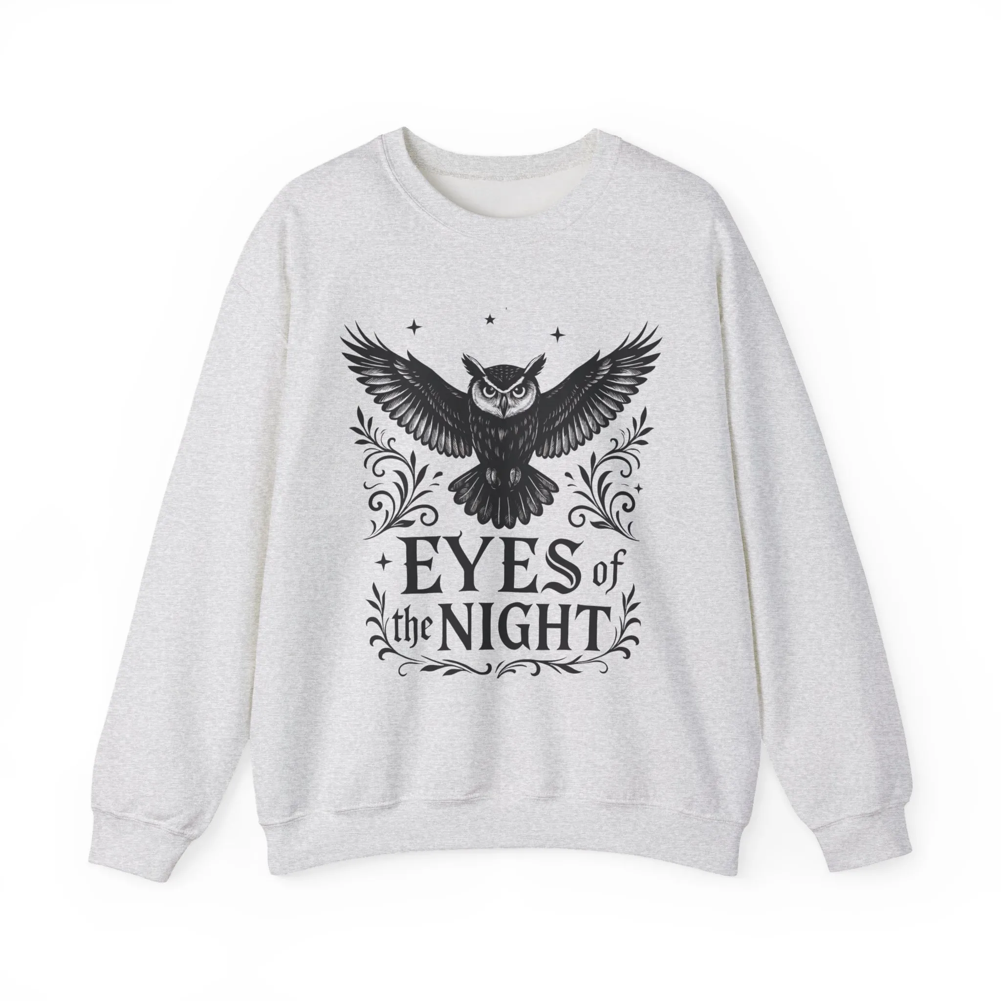 Eyes of the Night Owl Sweatshirt, Mens Dark Gothic Sweatshirt, Mysterious Owl Graphic Pullover, Forest Bird of Night Design, Halloween Gift - Image 9