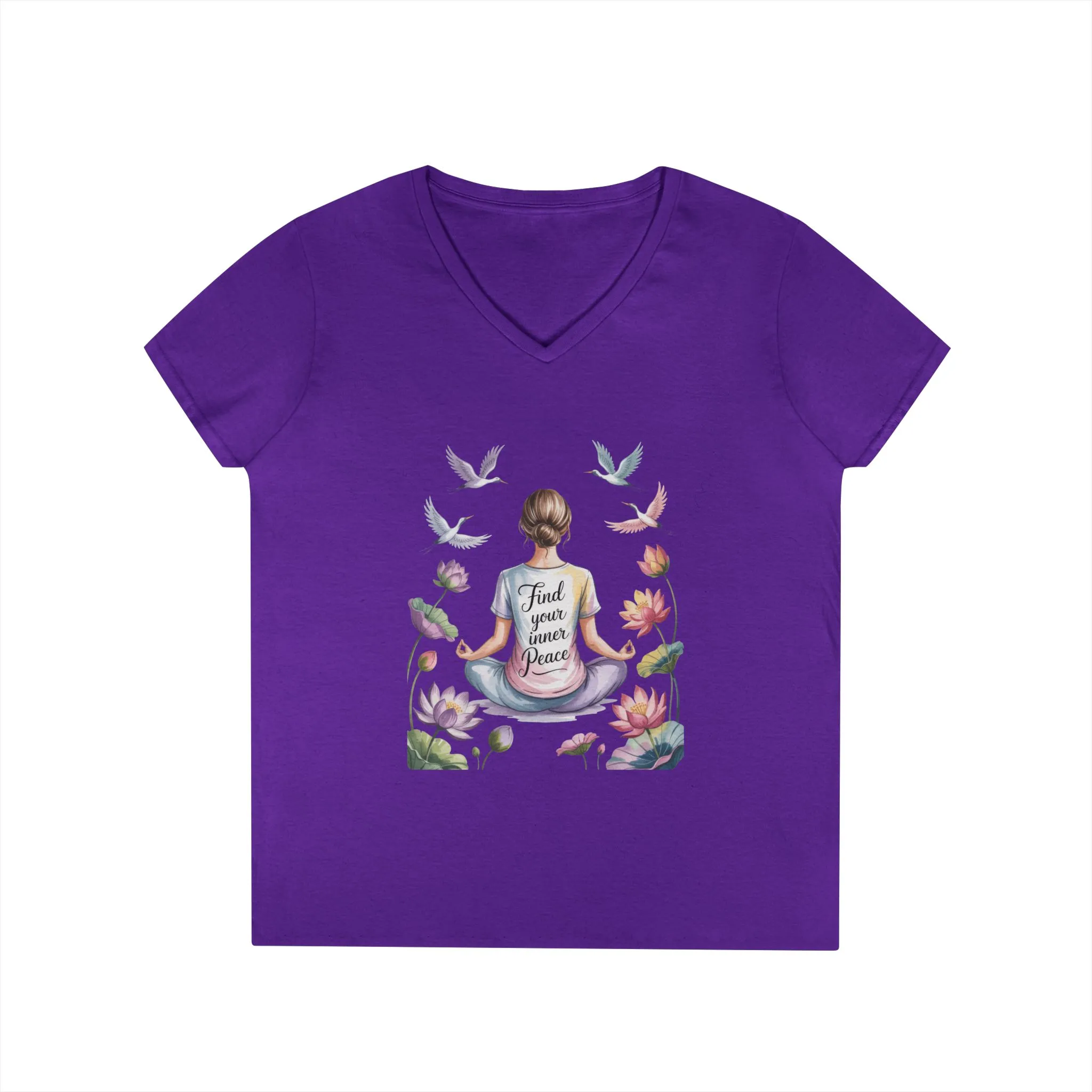 Mindful V-Neck T-Shirt, Inspirational Tee, Yoga Shirt, Self-Care Apparel, Gift for Her, Casual Wear, Find Your Inner Peace - Image 19