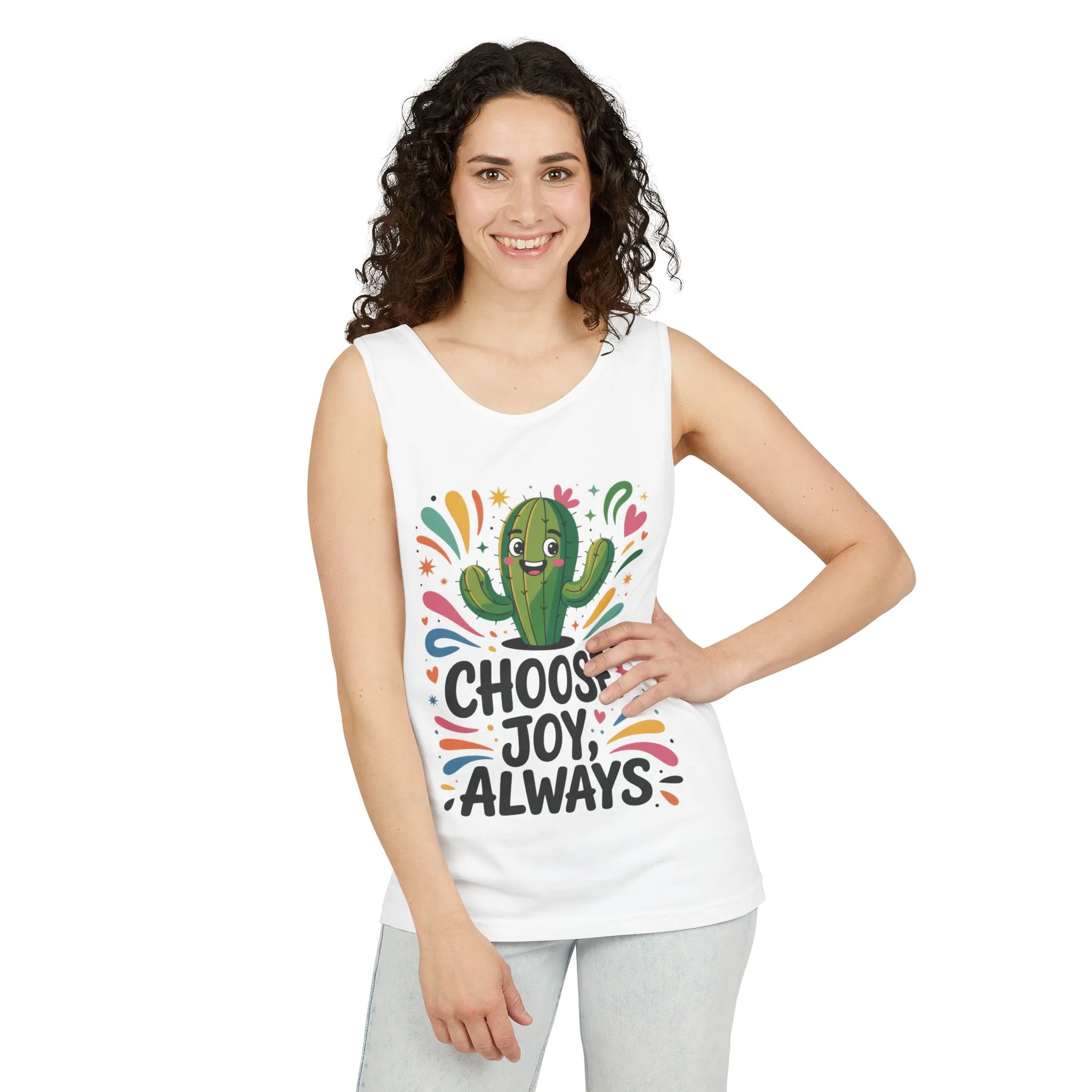 Joyful Cactus Womens Tank Top, Choose Joy Always, Summer Tank, Casual Wear, Gift for Friends, Trendy Top, Vacation Outfit - Image 6