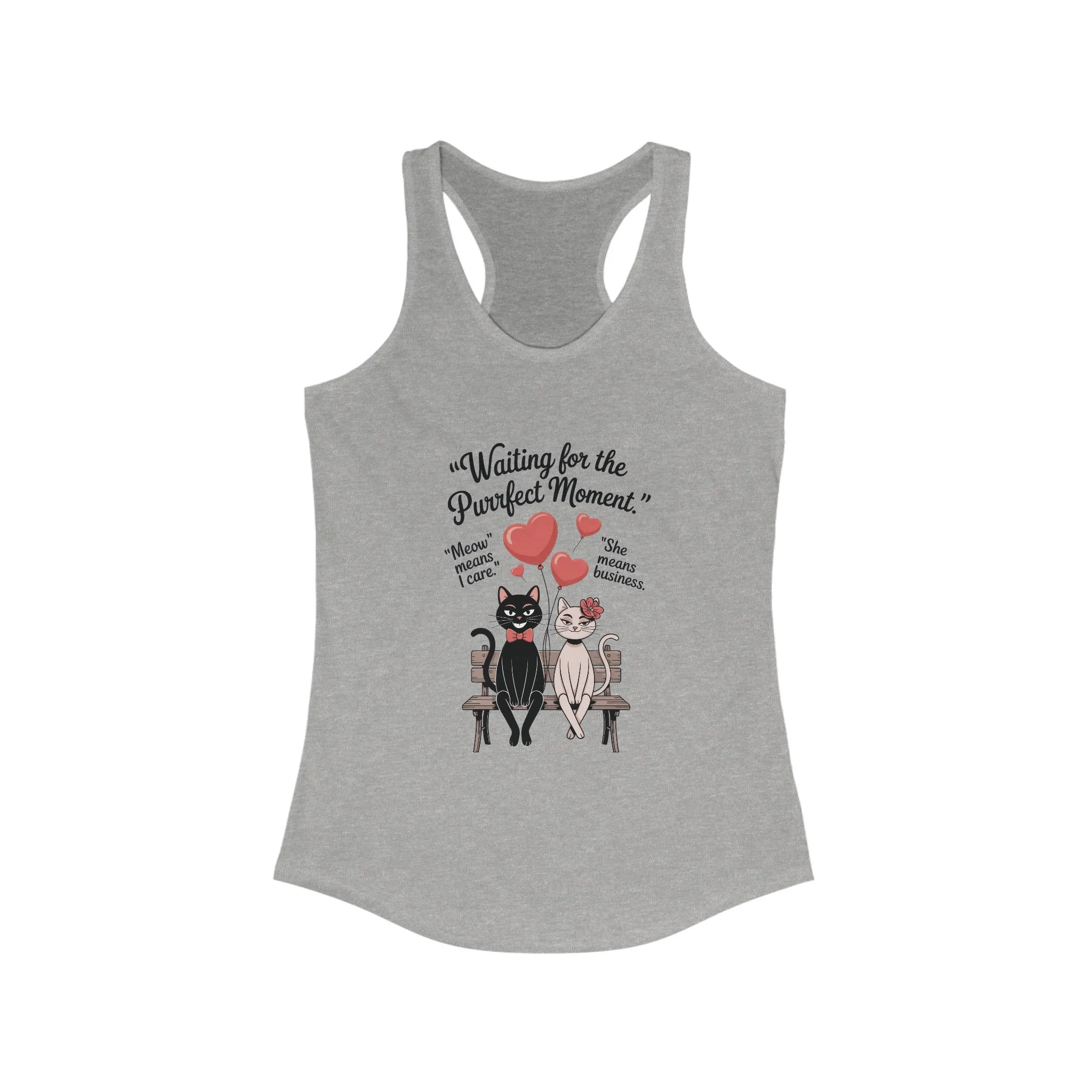 Love and Laughter Women's Tank - Cute Cat Design, Perfect for Summer, Valentine's Gift, Casual Wear, Gym Top - Image 7