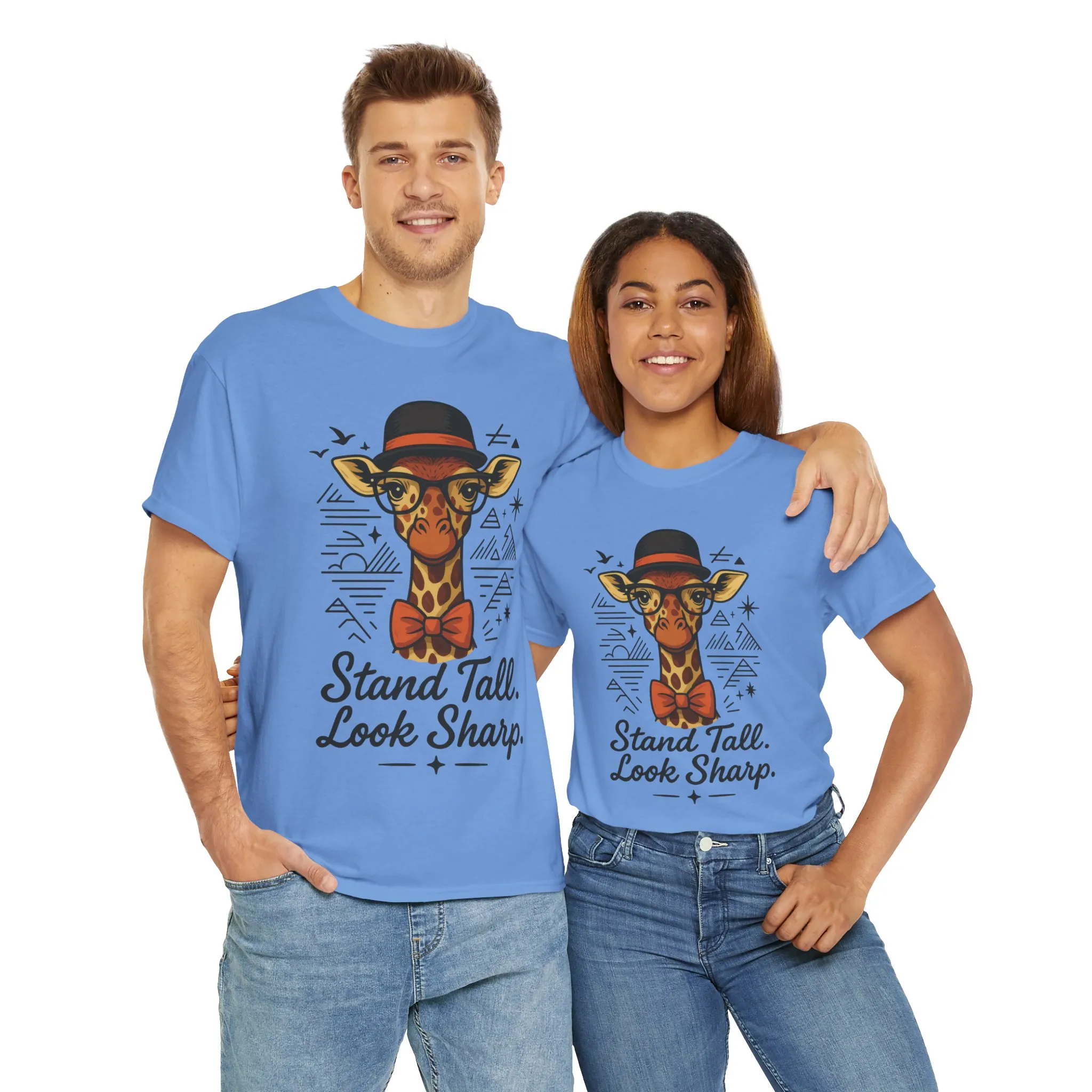 Hipster Giraffe T-Shirt with Hat and Glasses, Whimsical Giraffe Tee, Fun Gift, Cute Graphic Shirt, Unisex Heavy Cotton Tee - Image 26
