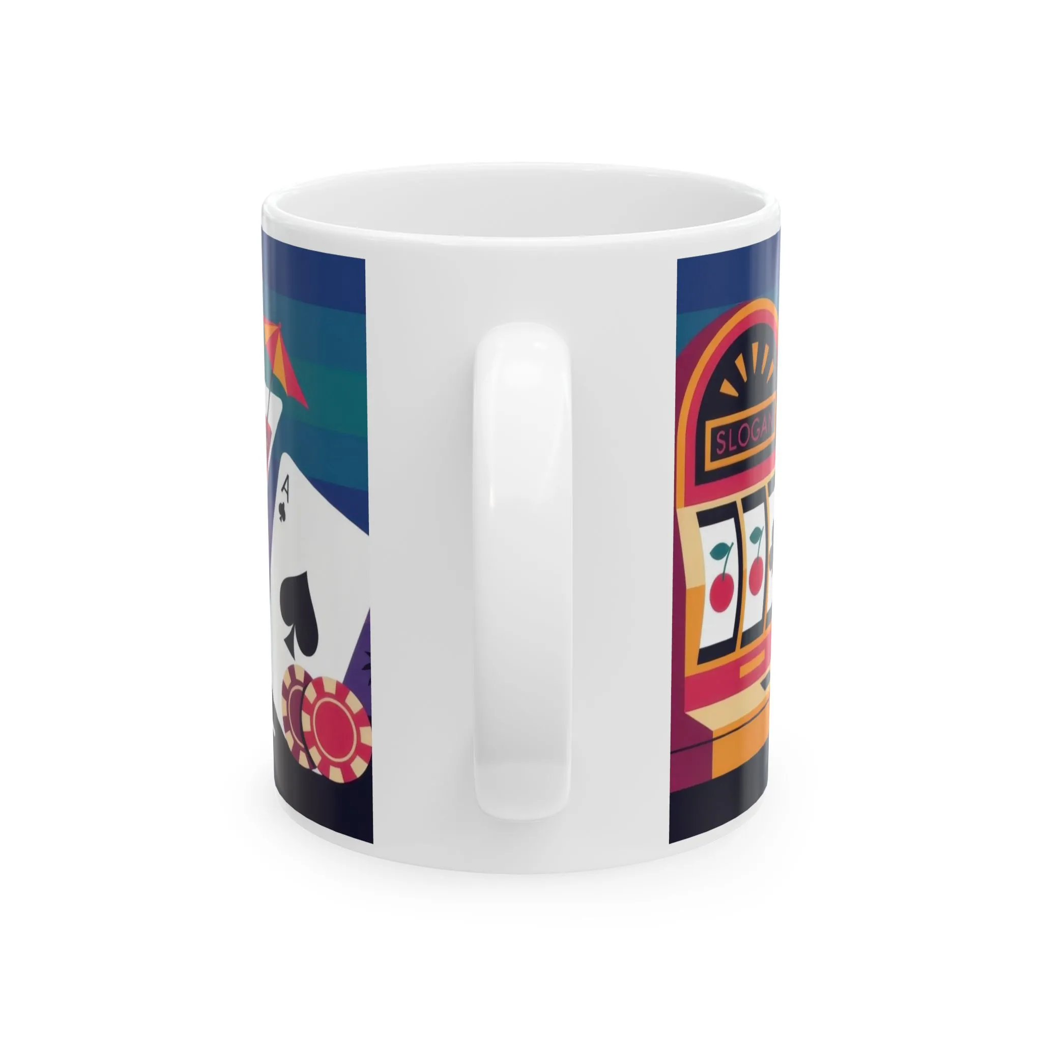 LUCK NEVER SLEEPS Mug, Retro Vegas Slot Machine Coffee Cup, Casino Gift, Gambling Lover Gift Idea, Perfect for Gamers, Poker Nights - Image 3