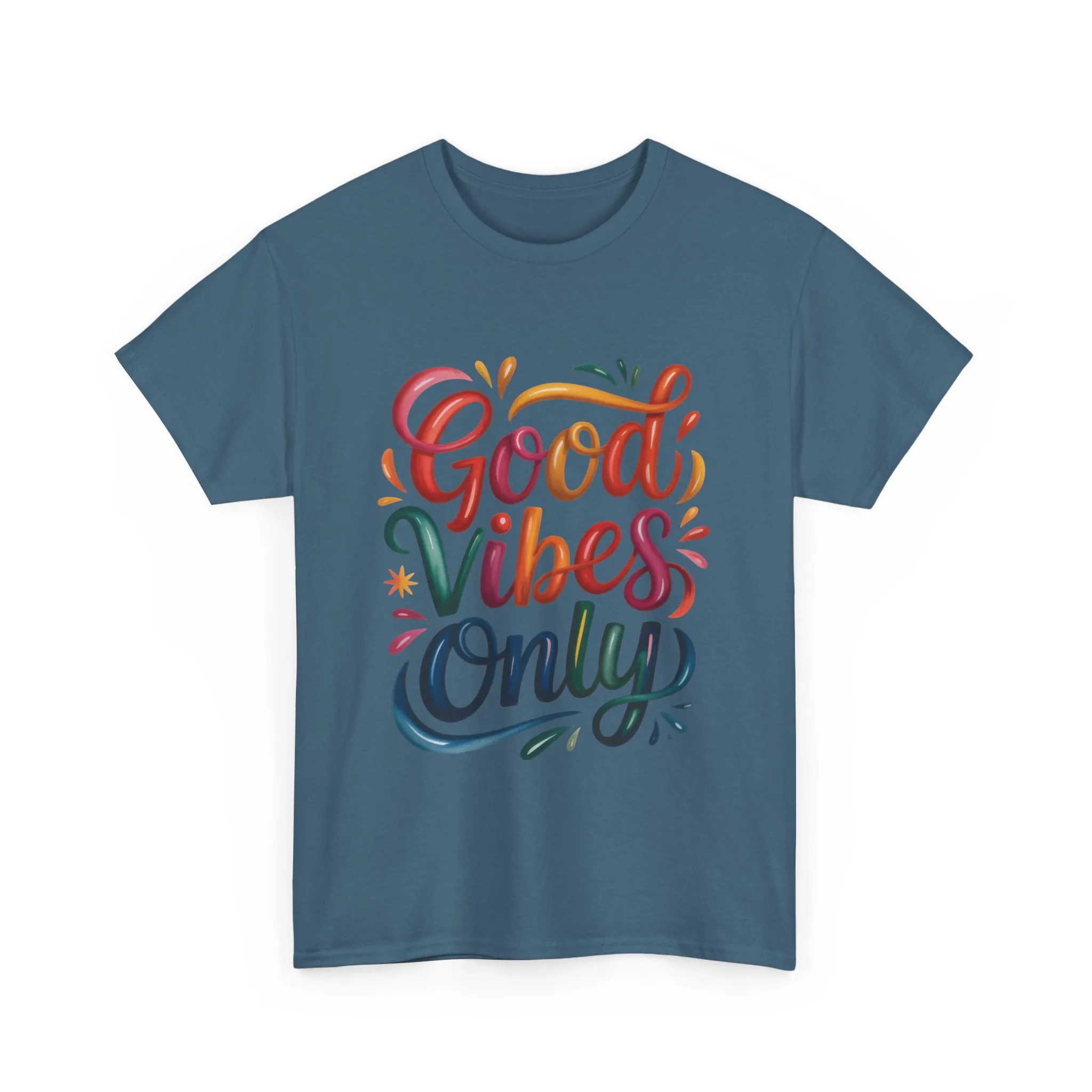 Good Vibes Only Womens Heavy Cotton Tee, Casual Wear, Gift for Friends, Relaxed Fit, Summer Style, Positive Affirmation Shirt - Image 19
