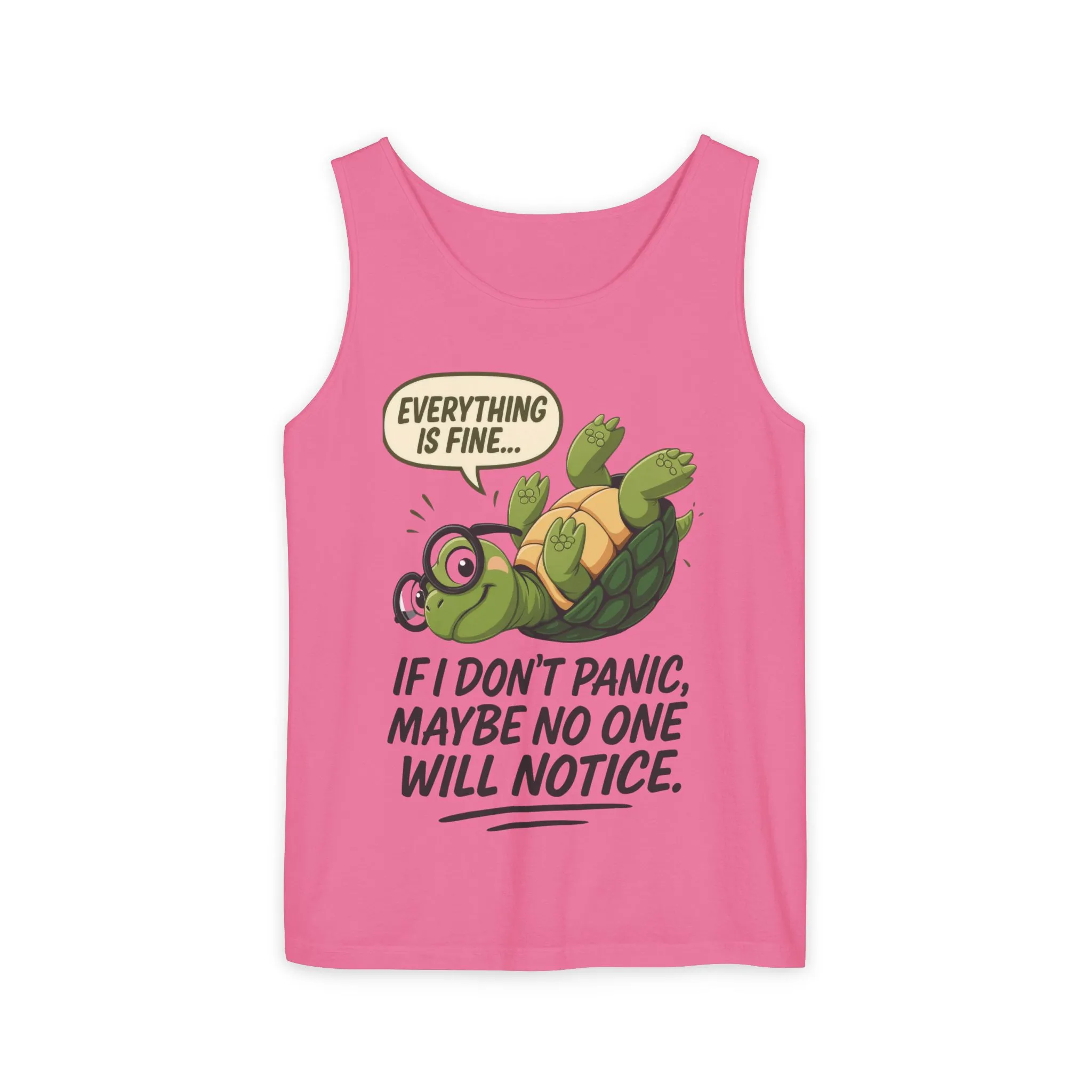 Funny Turtle Womens Tank Top, Everything is Fine, Womens Summer Apparel, Relaxed Fit, Pool Party, Beachwear, Humorous Gift - Image 29