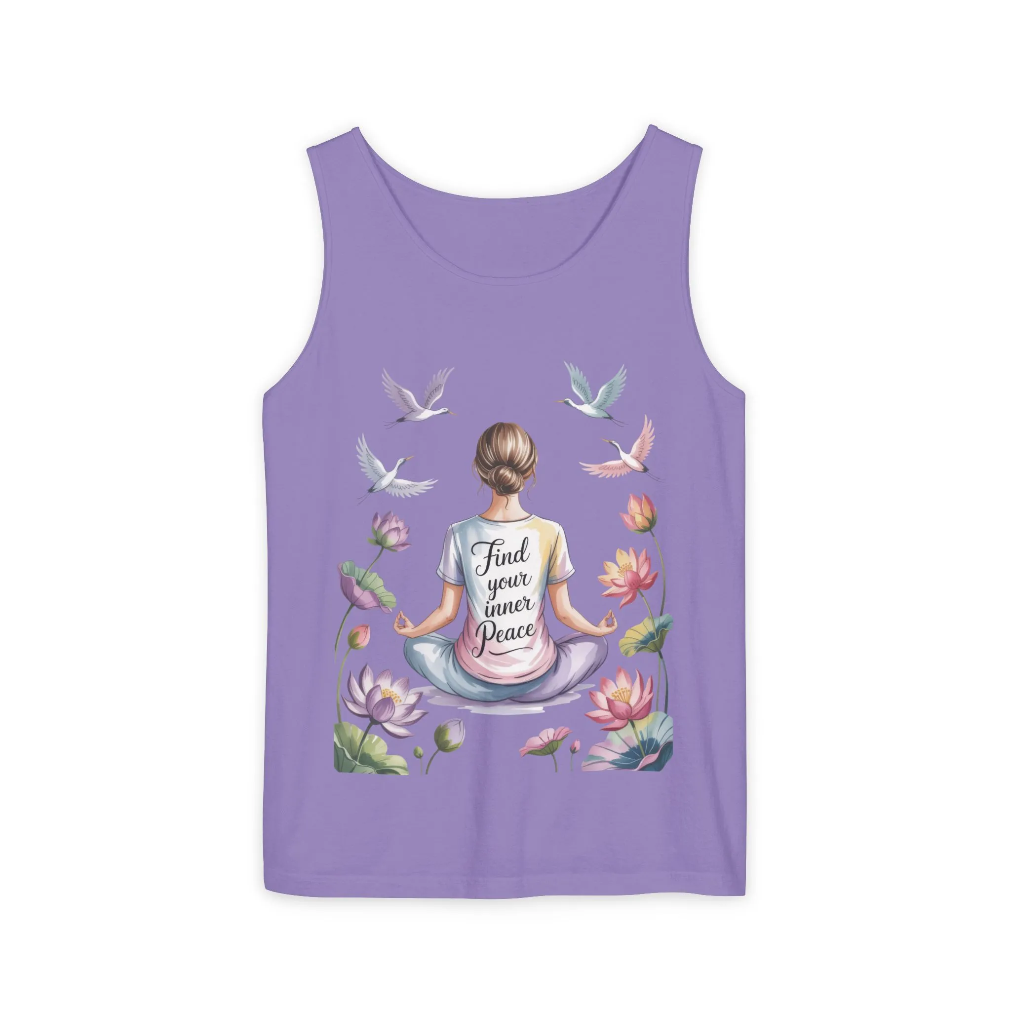 Meditation Floral Womens Tank Top, Find Your Inner Peace, Yoga Apparel, Gift for Mindfulness, Summer Relaxed Wear - Image 13