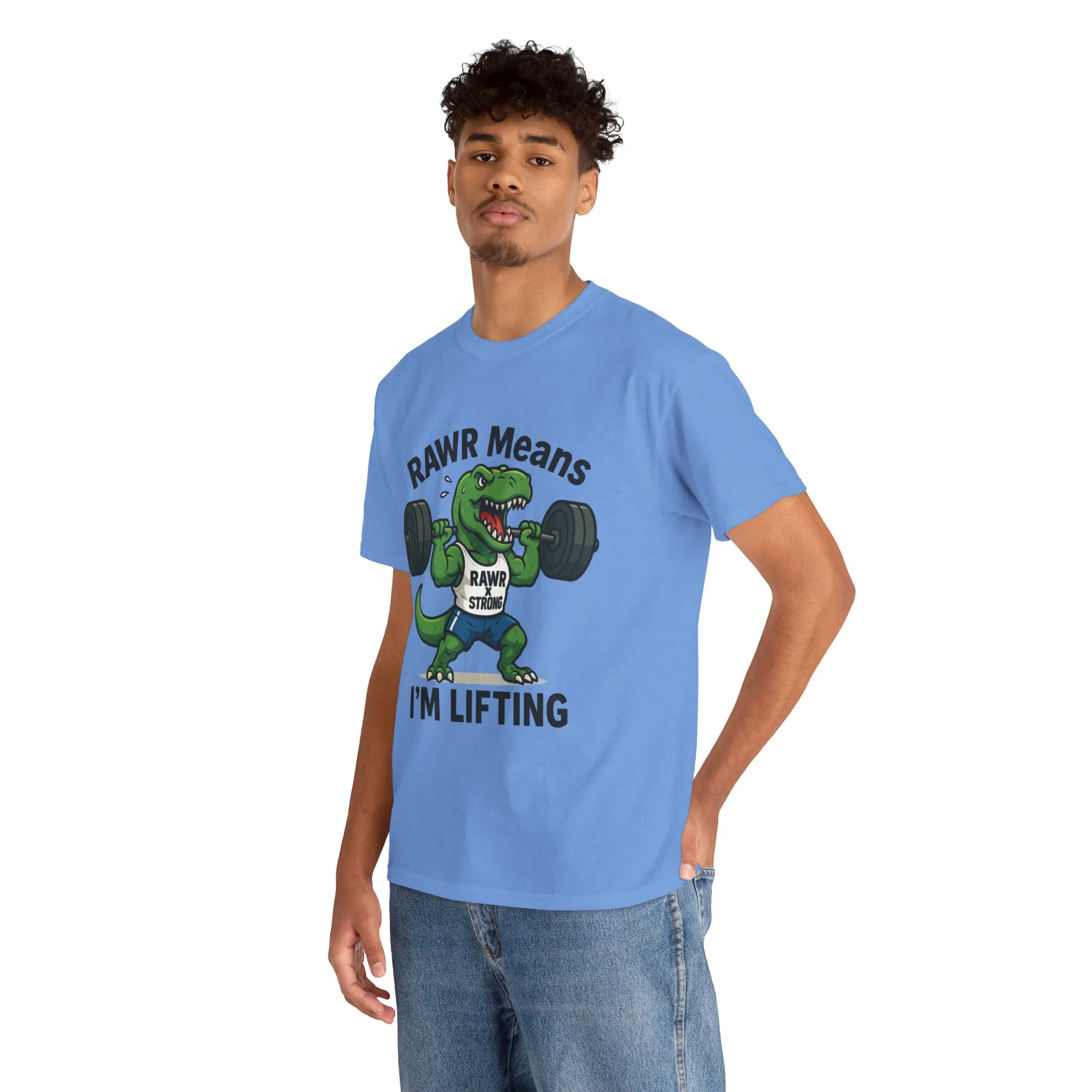 RAWR Gym Shirt for Men, Funny Dinosaur Lifting Tee, Workout Dino Fitness Gift, Barbell Humor Shirt, Motivational T-Shirt, Activewear - Image 18