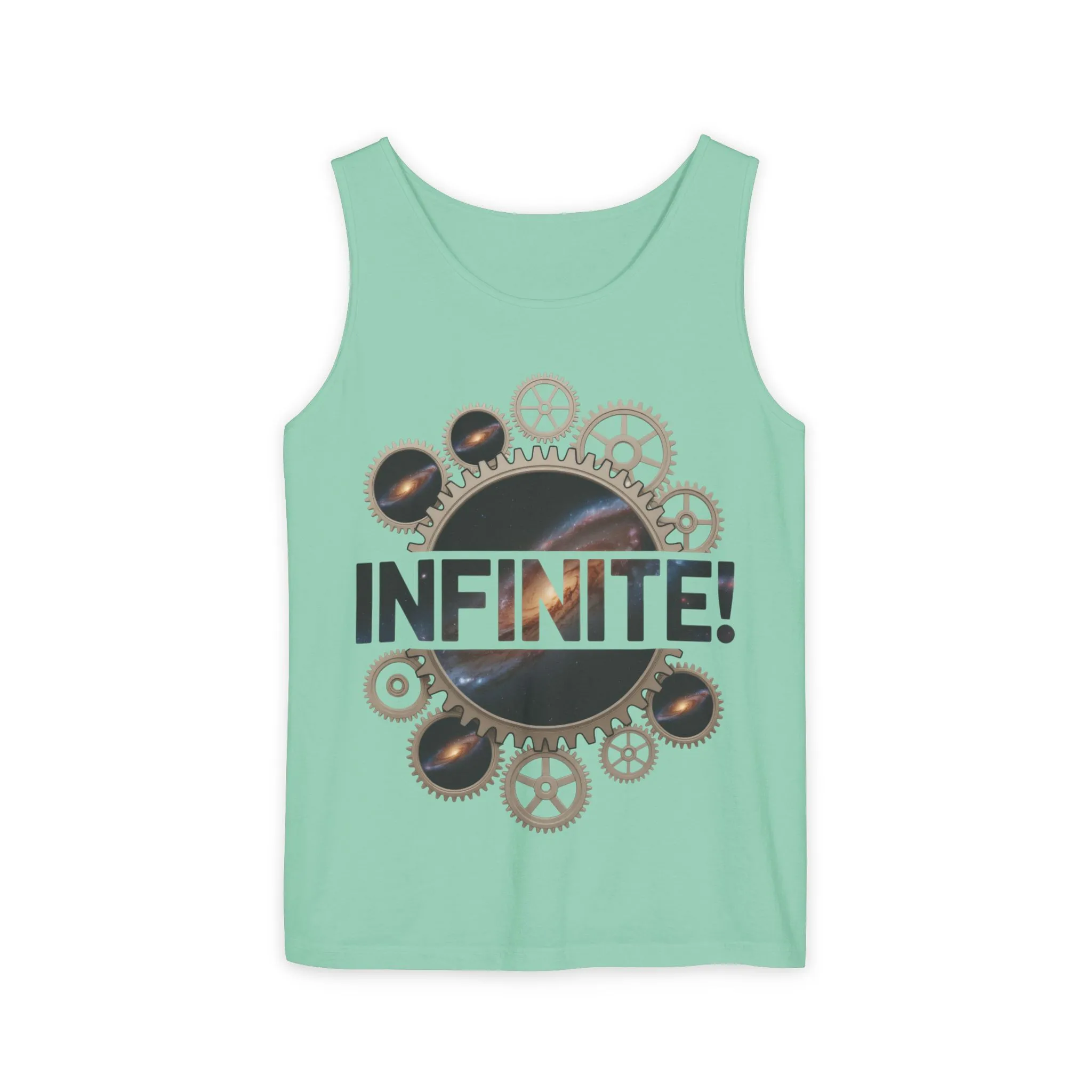 Men's INFINITE! Steampunk Space Gears T-Shirt, Cosmic Mechanical Design Tee for Sci-Fi & Engineering Lovers, Workout Shirt - Image 10