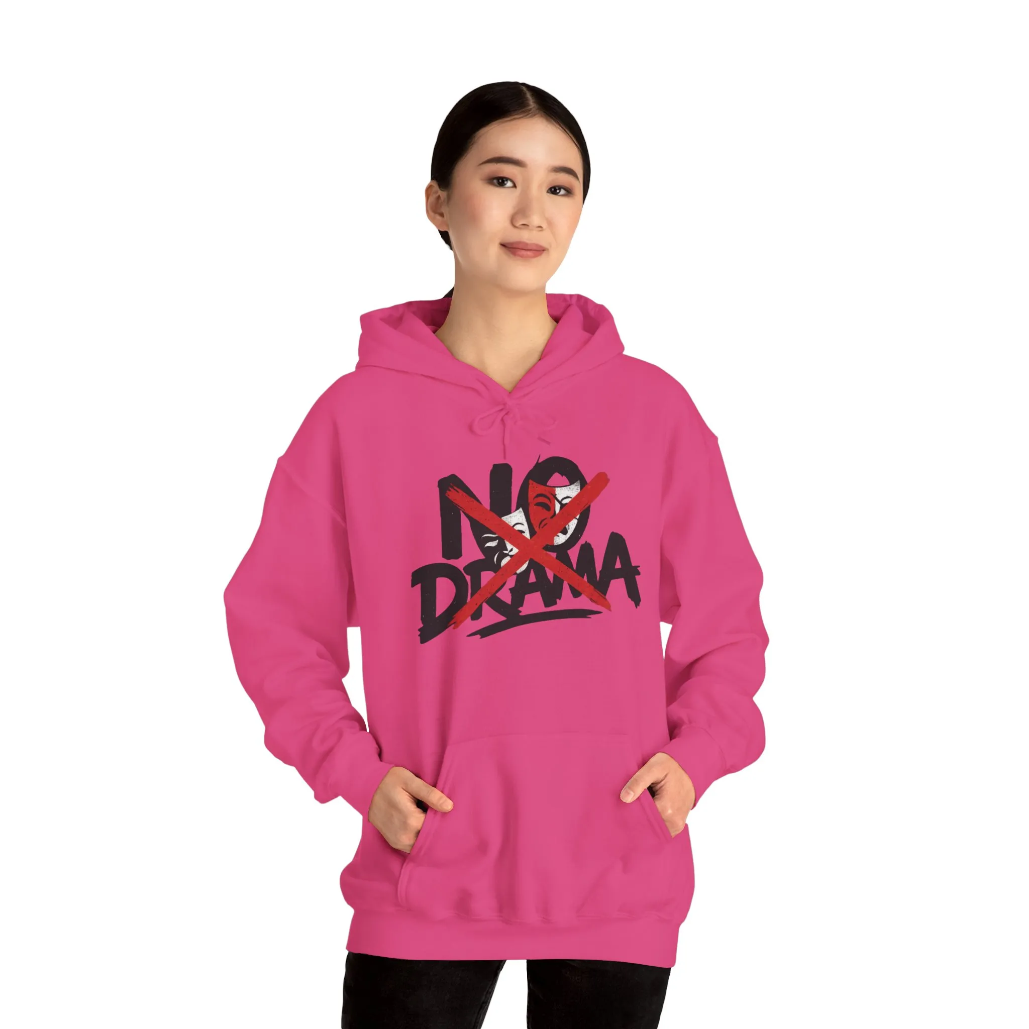 No Drama Womens Hooded Sweatshirt, Cozy Hoodie, Casual Gift, Relaxed Style, Everyday Wear, Funny Sweatshirt - Image 31