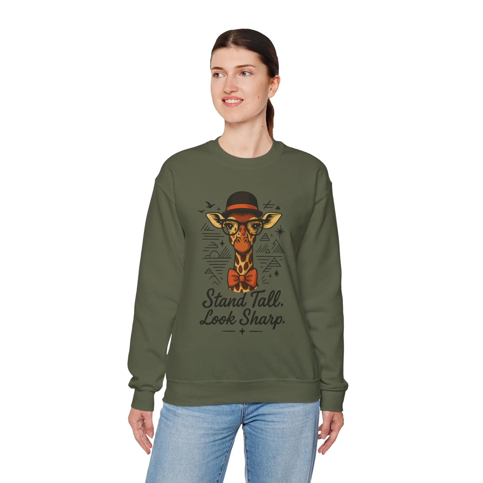 Stylish Giraffe Sweatshirt - Stand Tall, Look Sharp, Unisex Sweater for Animal Lovers, Cozy Gift, Fun Fashion for All Seasons - Image 16