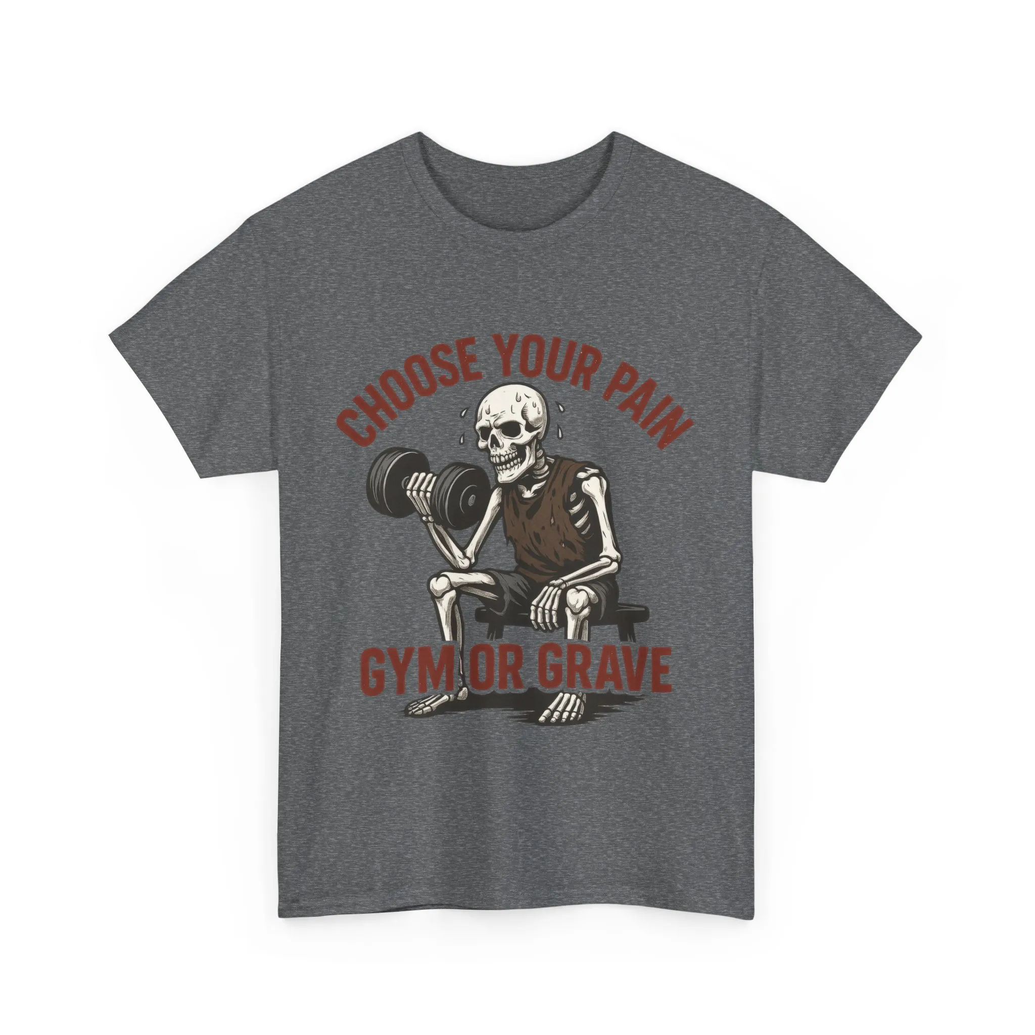 Choose Your Pain Gym Shirt, Gym or Grave Mens Tee, Funny Skeleton Workout Tee, Dark Gym Humor Gift, Halloween Gym Shirt, Motivational Tees - Image 16