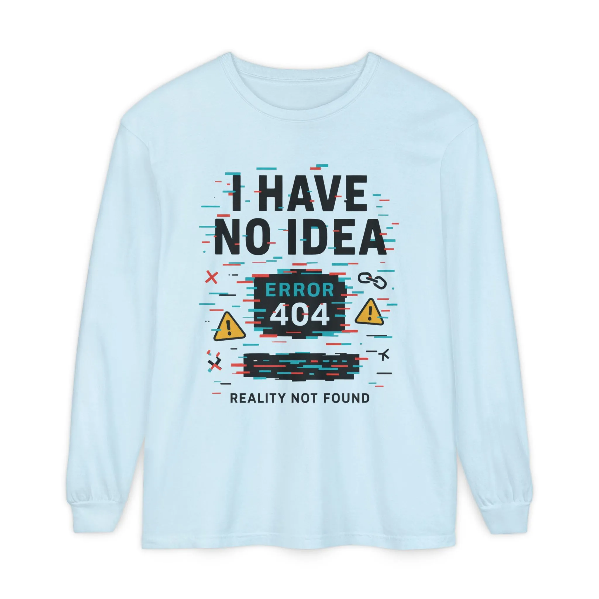 Unisex Long Sleeve T-Shirt, Funny Error 404 Graphic Tee, Internet Humor, Geeky Apparel, Quirky Humor Shirt, Gift for Tech Lovers - Image 38