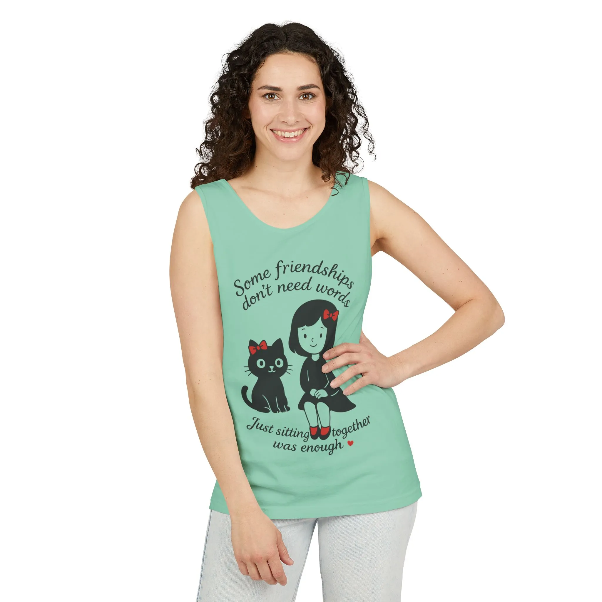 Friendship Tank Top, Cute Cat Lovers Gift, Womens Summer Apparel, Perfect for Casual Outings, Friendship Day, Cat Mom Tees