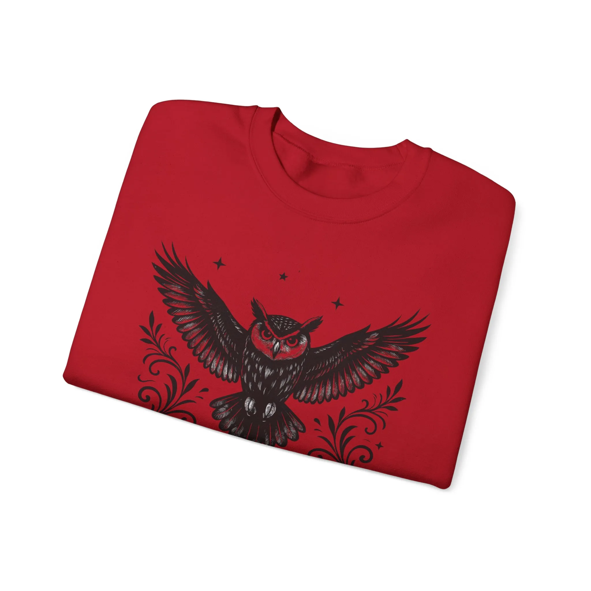 Eyes of the Night Owl Sweatshirt, Mens Dark Gothic Sweatshirt, Mysterious Owl Graphic Pullover, Forest Bird of Night Design, Halloween Gift - Image 38
