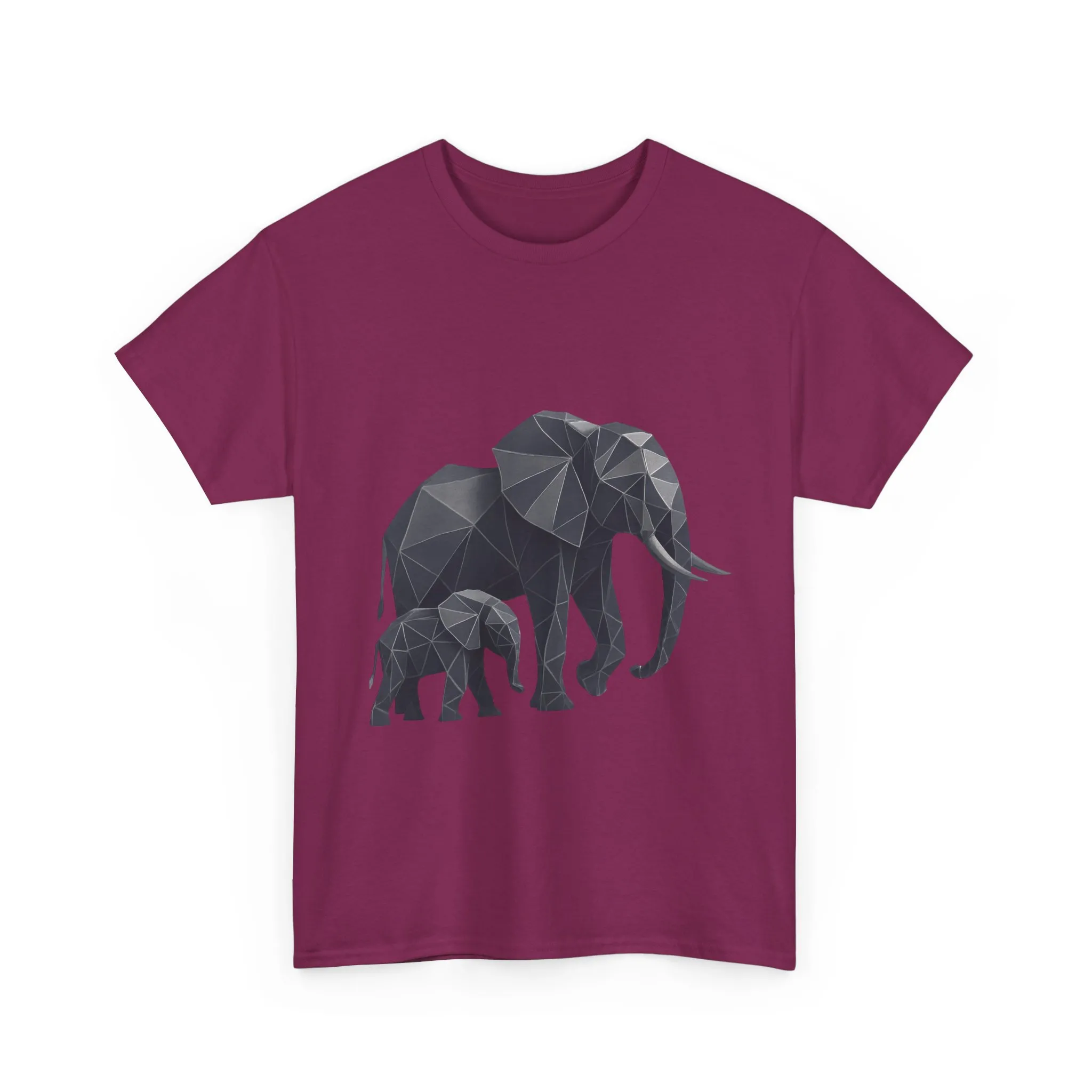 Geometric Elephant Tee - Minimalist Art Shirt, Nature Lover Gift, Animal Print T-Shirt, Unisex Cotton Tee, Eco-Friendly Wear - Image 2