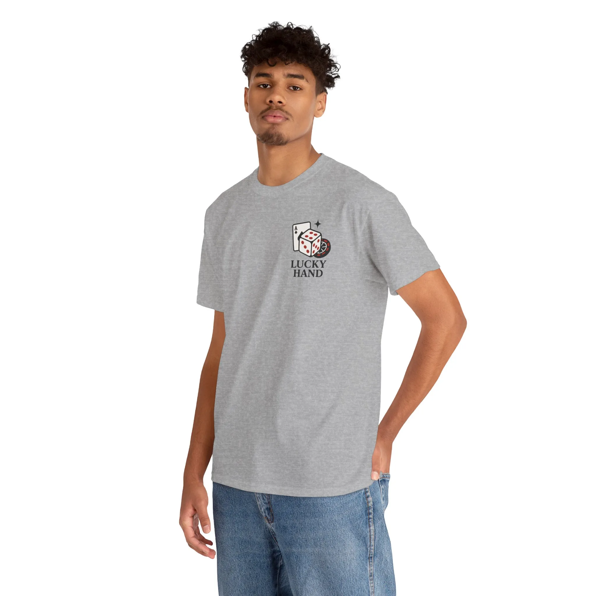 Lucky Hand Unisex Heavy Cotton Tee, Casino T-Shirt, Gambler Gift, Gambling Humor Tee, Playful Gaming Apparel, Lucky Shirt, Slot Machine Tee - Image 12