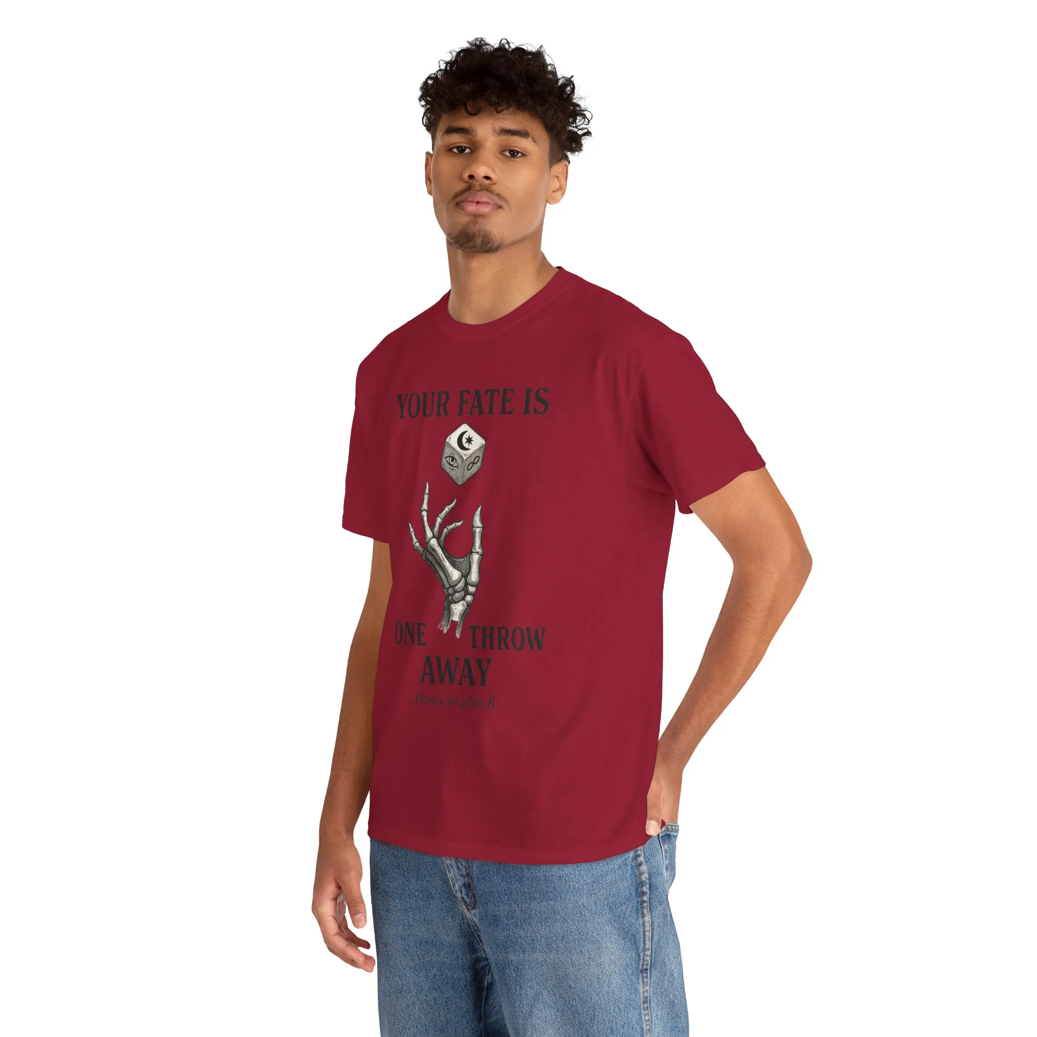 Your Fate Mens Heavy Cotton Tee, Skeleton Dice Graphic T-Shirt, Trendy Gift for Gamers, Gambling Tee, Unique Quote Apparel - Image 27