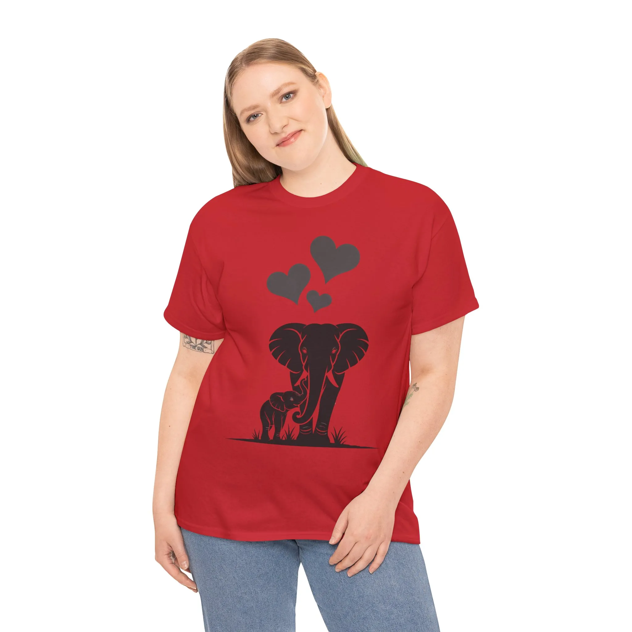 Elephant Mom and Baby T-Shirt, Elephant Love Cotton Tee, Cute Animal Shirt, Animal Lover Gift, Cute Minimalist Elephant Design - Image 27