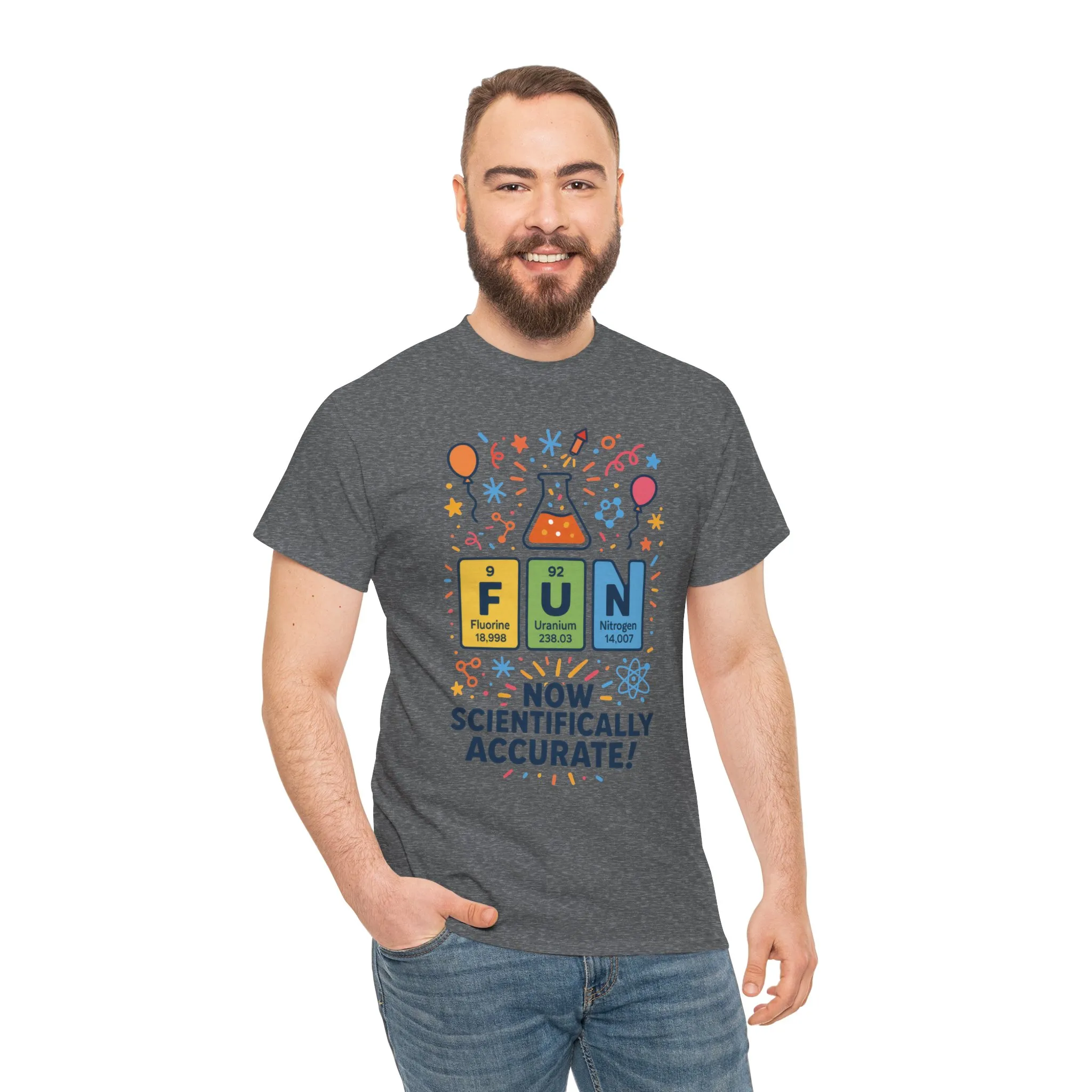 Fun Science Unisex Heavy Cotton Tee, Perfect for STEM Lovers, Gift for Science Teachers, FUN Periodic Table Tee,Nerdy Unisex Shirt - Image 10