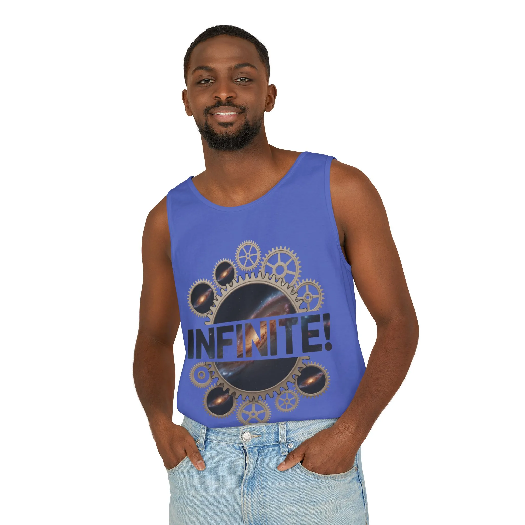 Men's INFINITE! Steampunk Space Gears T-Shirt, Cosmic Mechanical Design Tee for Sci-Fi & Engineering Lovers, Workout Shirt - Image 39