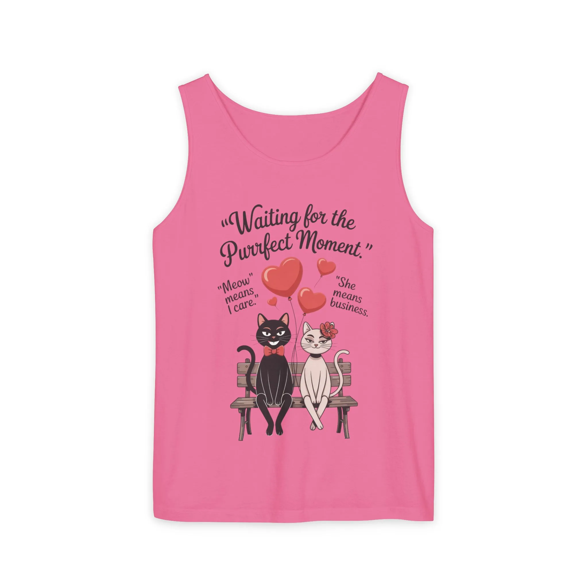 Cute Cat Lovers Tank, Womens Heavy Cotton Tank Top for Pet Owners, Funny Cat Tee, Gift for Cat Lovers, Casual T-Shirt, Animal Art Tee - Image 25