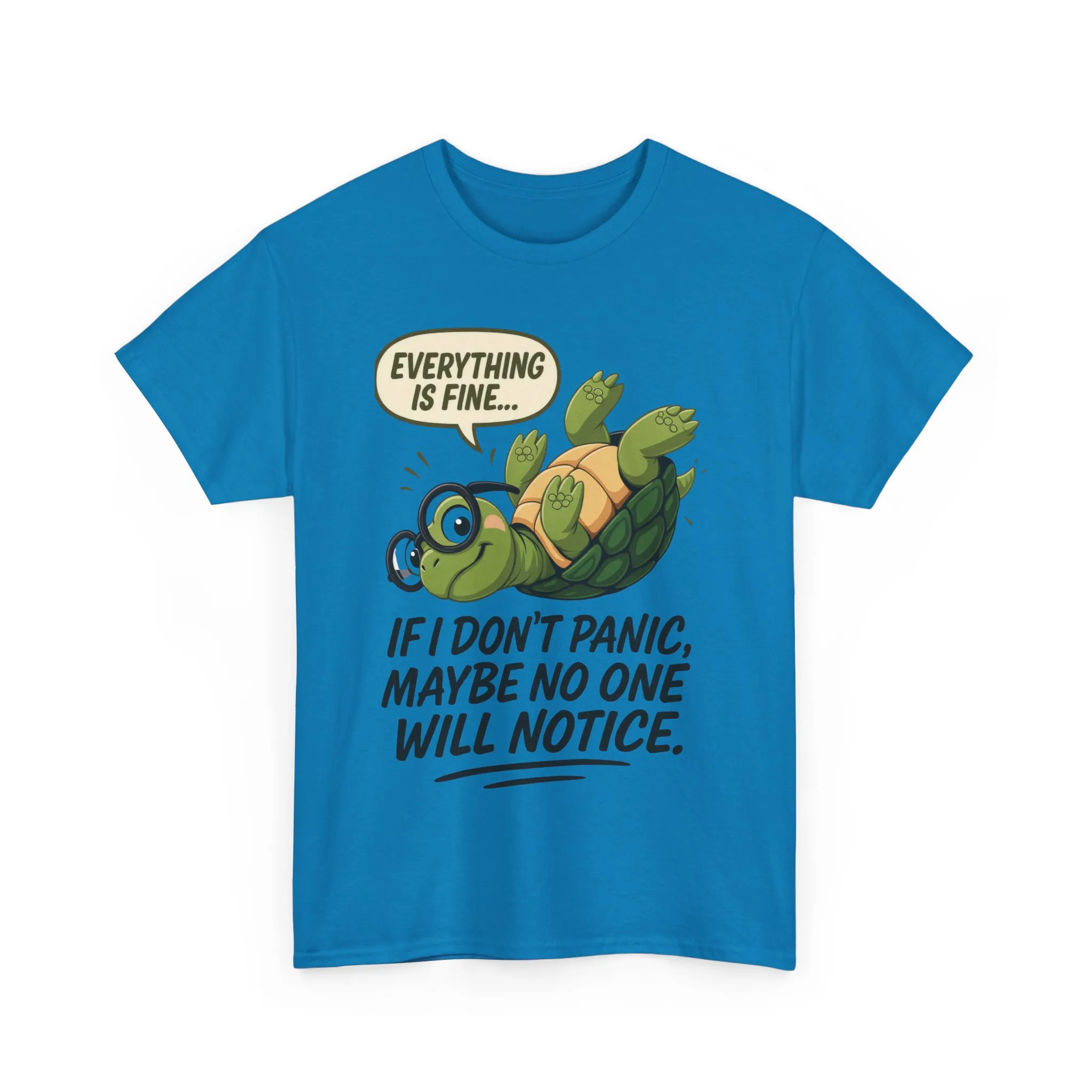 Everything is Fine Turtle Tee, Funny Unisex Cotton Tee, Cute Animal Shirt, Social Anxiety Joke, Great for Humor, Positive message t-shirt - Image 34