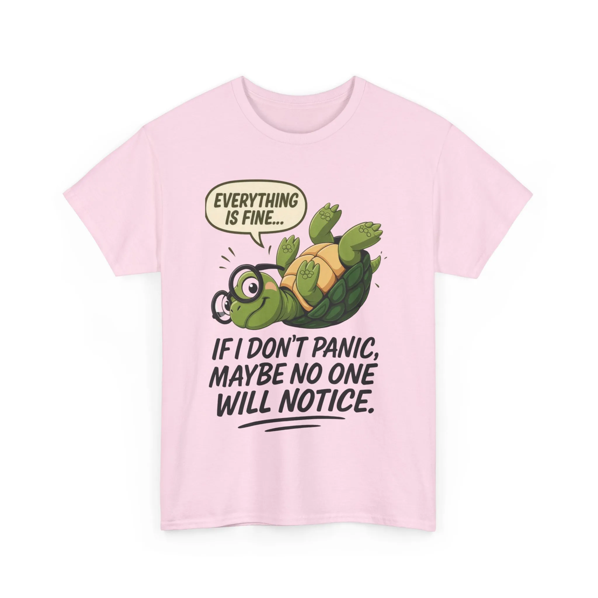 Everything is Fine Turtle Tee, Funny Unisex Cotton Tee, Cute Animal Shirt, Social Anxiety Joke, Great for Humor, Positive message t-shirt - Image 38