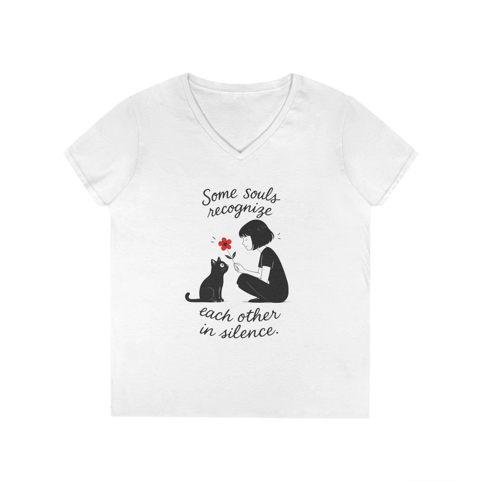 Cat Lover's V-Neck T-Shirt - Cute Graphic Tee for Pet Owners, Gifts for Cat Lovers, Animal Lover Apparel, Valentine's Day, Cat Love - Image 4