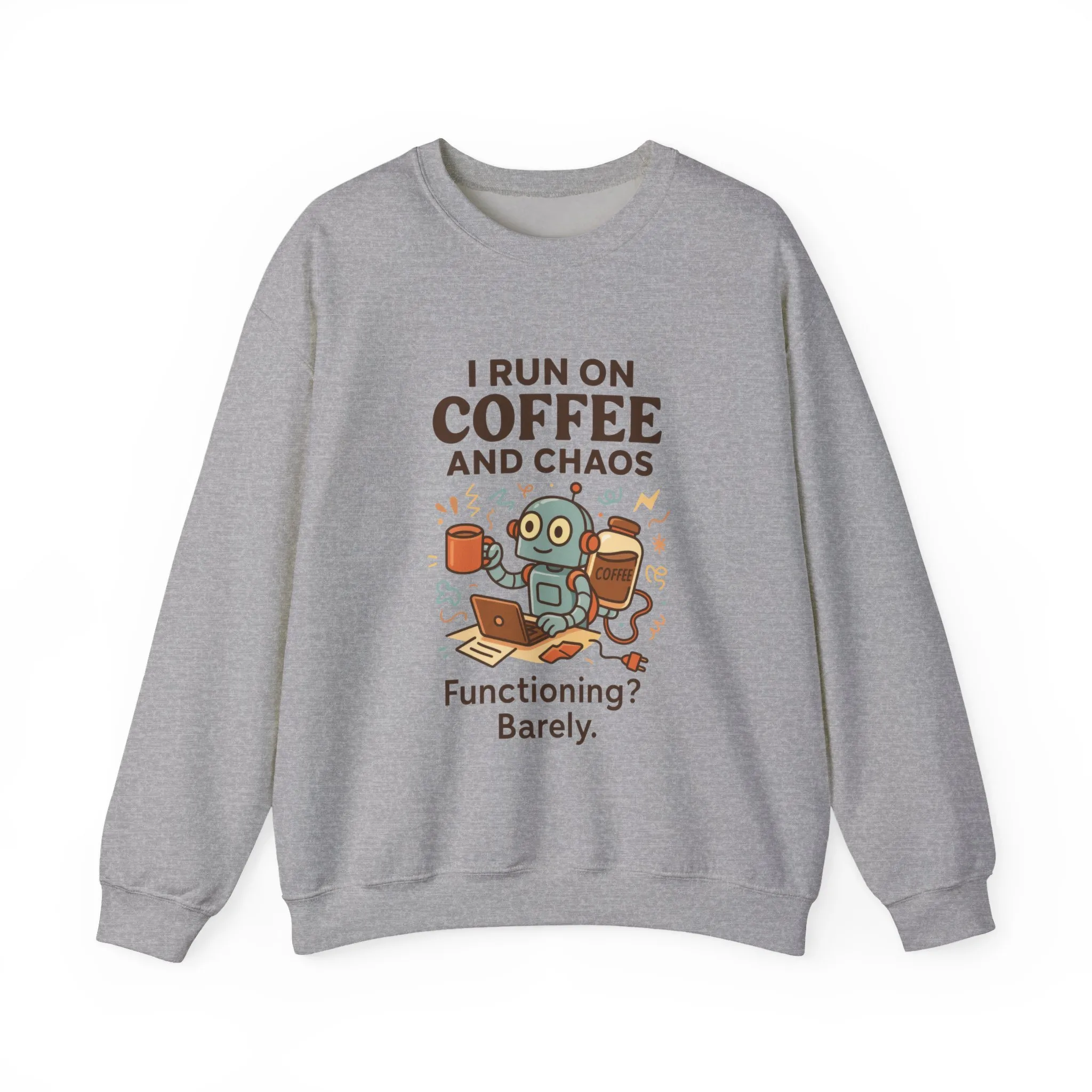 Coffee and Chaos Crewneck Sweatshirt, Funny Sweatshirt for Coffee Lovers, Unisex Gift, Cozy Everyday Wear, Ideal for Holidays - Image 5