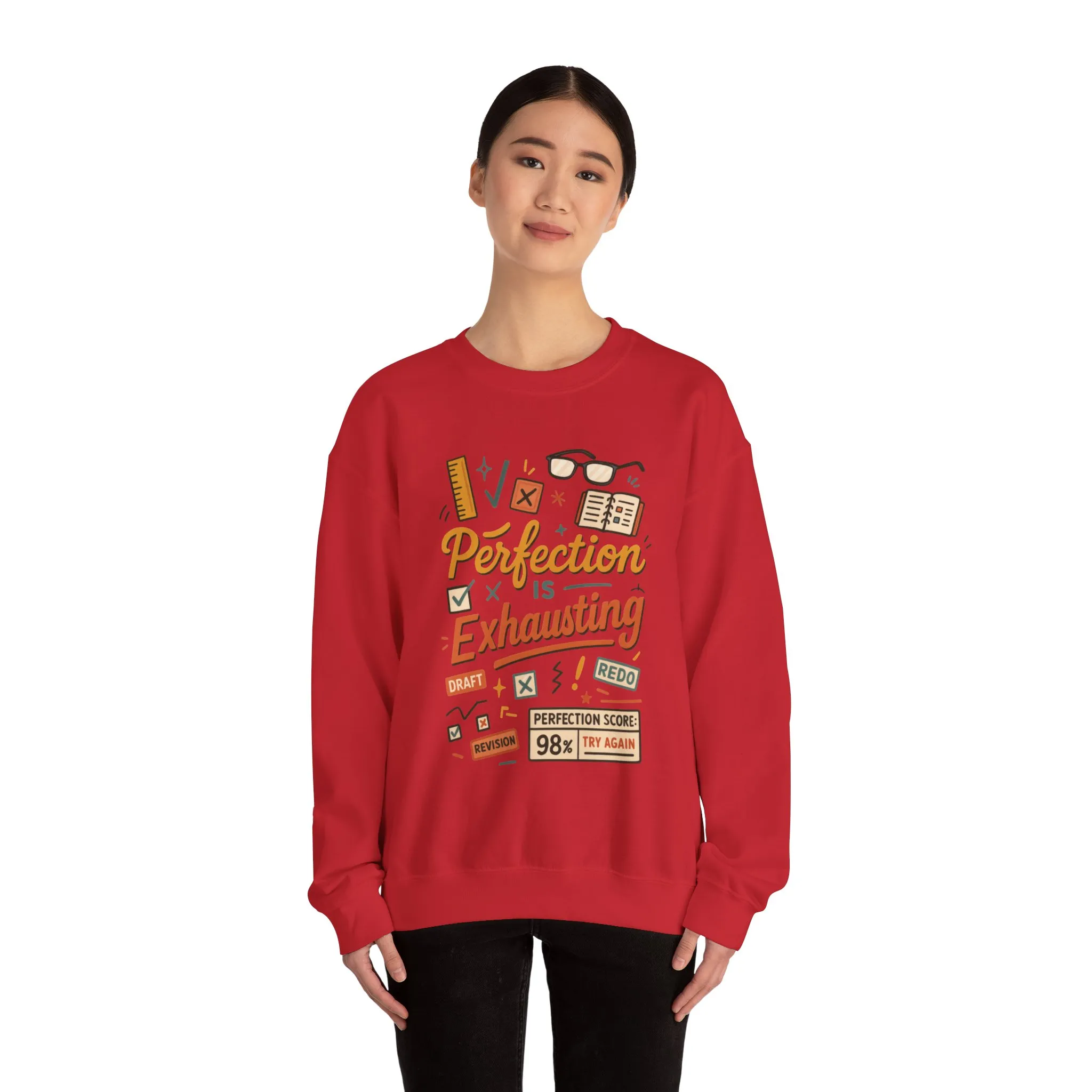 Exhausting Perfection Crewneck Sweatshirt, Funny Gift for Students, Cozy Unisex Sweater, Gift for Graduates, Motivational Apparel - Image 38