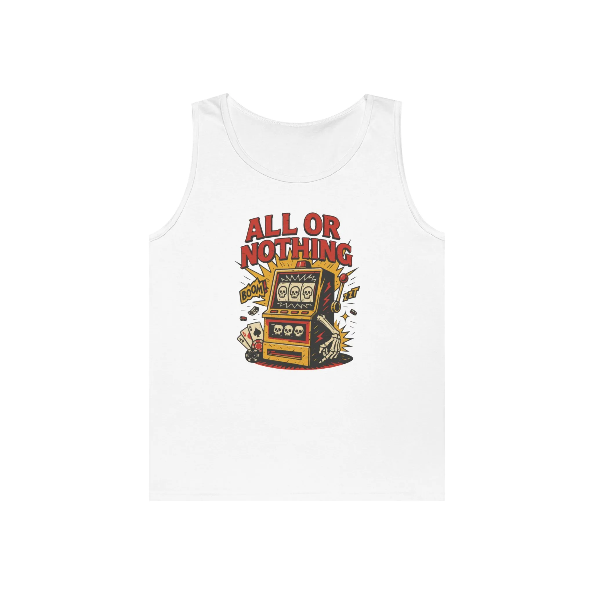 Retro Casino Vibes Tank Top, All or Nothing Design, Gift for Gamers, Poker Lover Gift, Gaming Apparel, Slot Machine Graphic - Image 3
