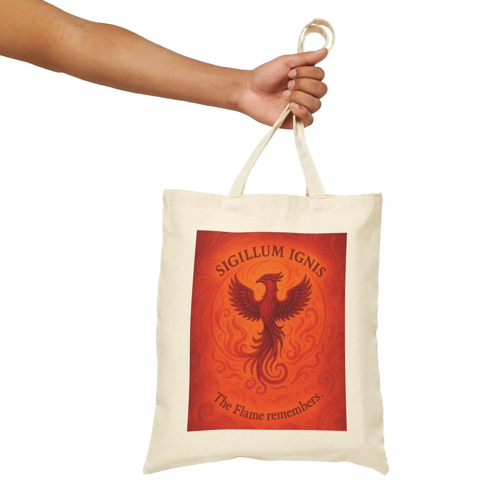 Phoenix Fire Element Tote Bag, Sigillum Ignis Mandala, “The Flame Remembers”, Four Elements Series Canvas Bag, Boho Bag - Image 11