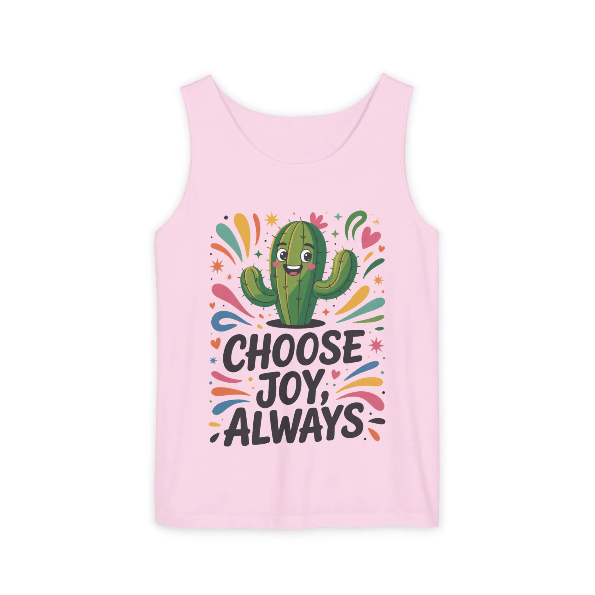Joyful Cactus Womens Tank Top, Choose Joy Always, Summer Tank, Casual Wear, Gift for Friends, Trendy Top, Vacation Outfit - Image 2