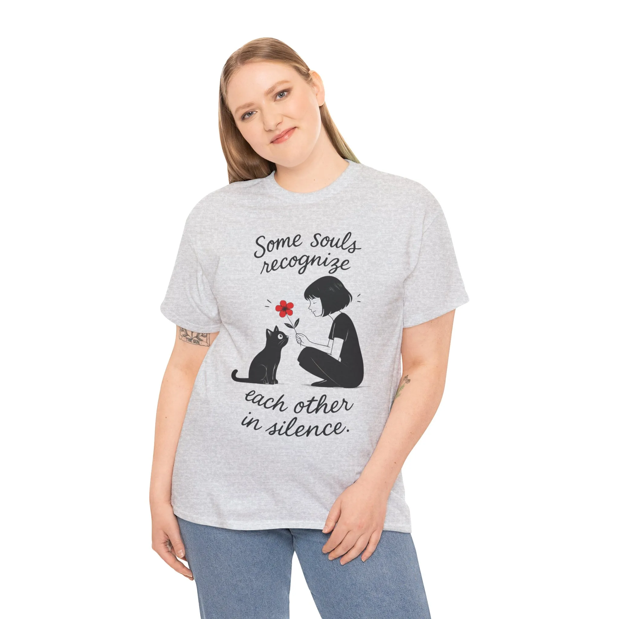 Cat Lover's Heavy Cotton Tee, Cute Cat Shirt, Pet Owner Gift, Animal Lover Apparel, Birthday Gift for Her, Women's Cotton T-Shirt, Cat Lover - Image 9