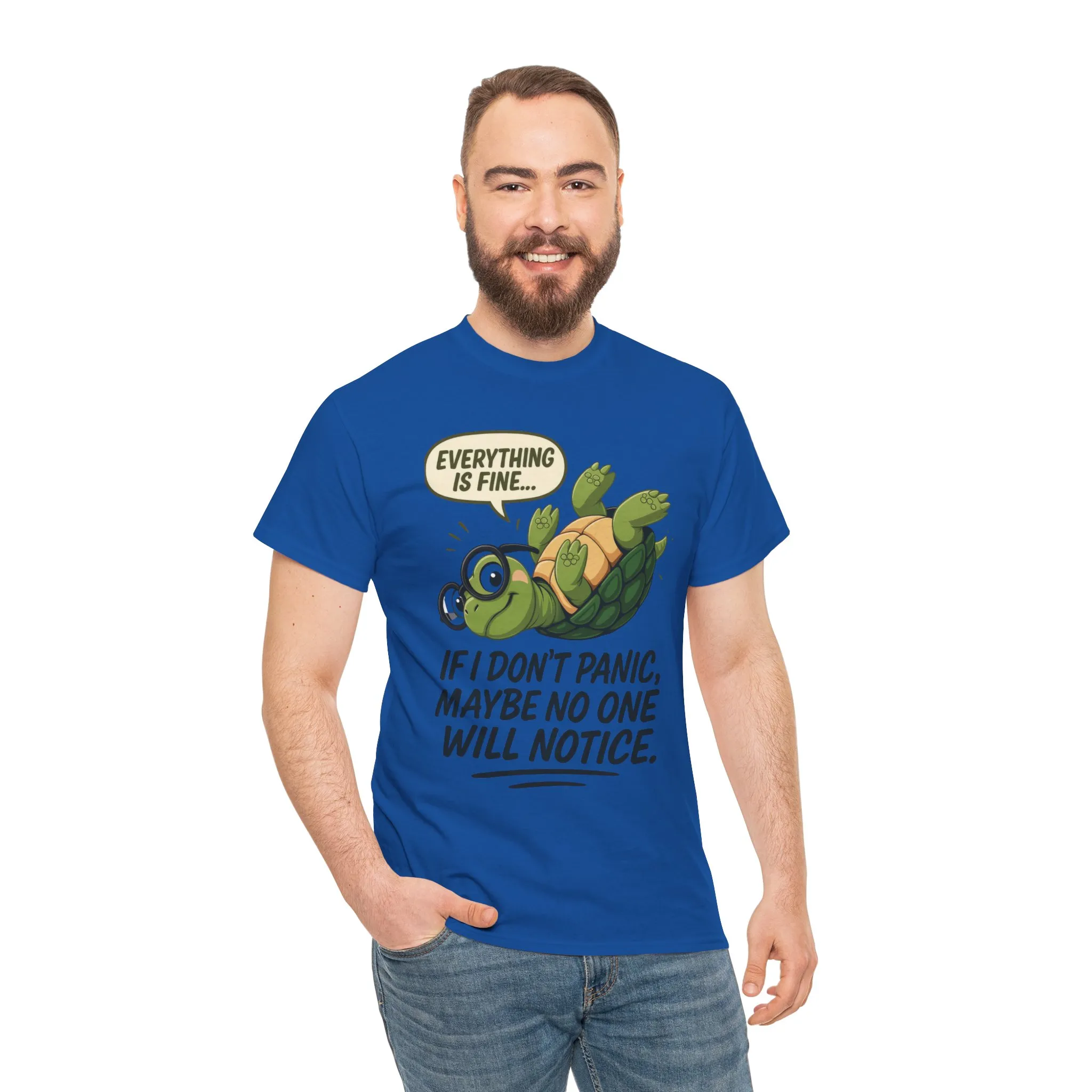 Everything is Fine Turtle Tee, Funny Unisex Cotton Tee, Cute Animal Shirt, Social Anxiety Joke, Great for Humor, Positive message t-shirt - Image 28