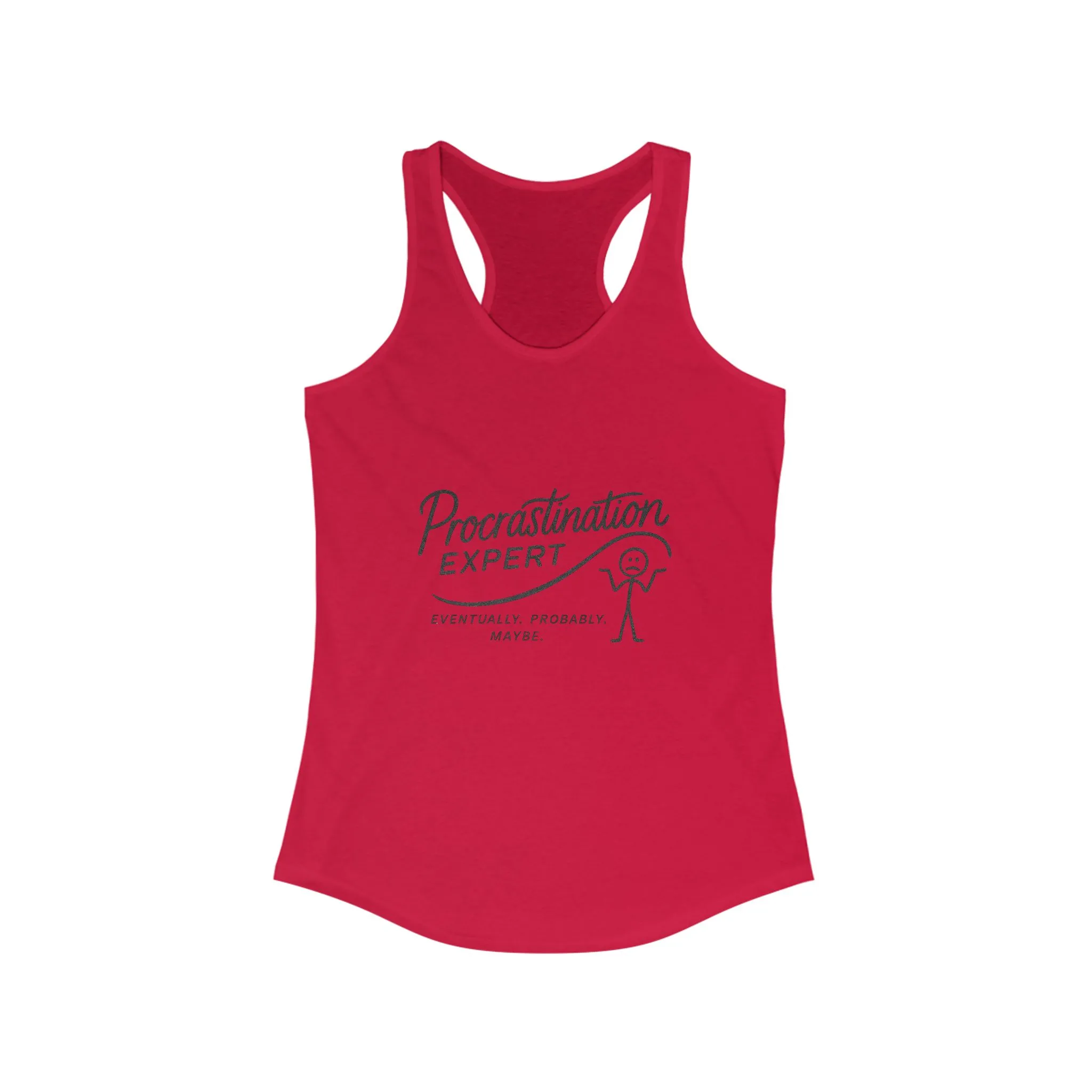 Procrastination Expert Racerback Tank, Funny Women's Workout Top, Gift for Lazy Days, Casual Summer Tee, Motivational Exercise Shirt - Image 15