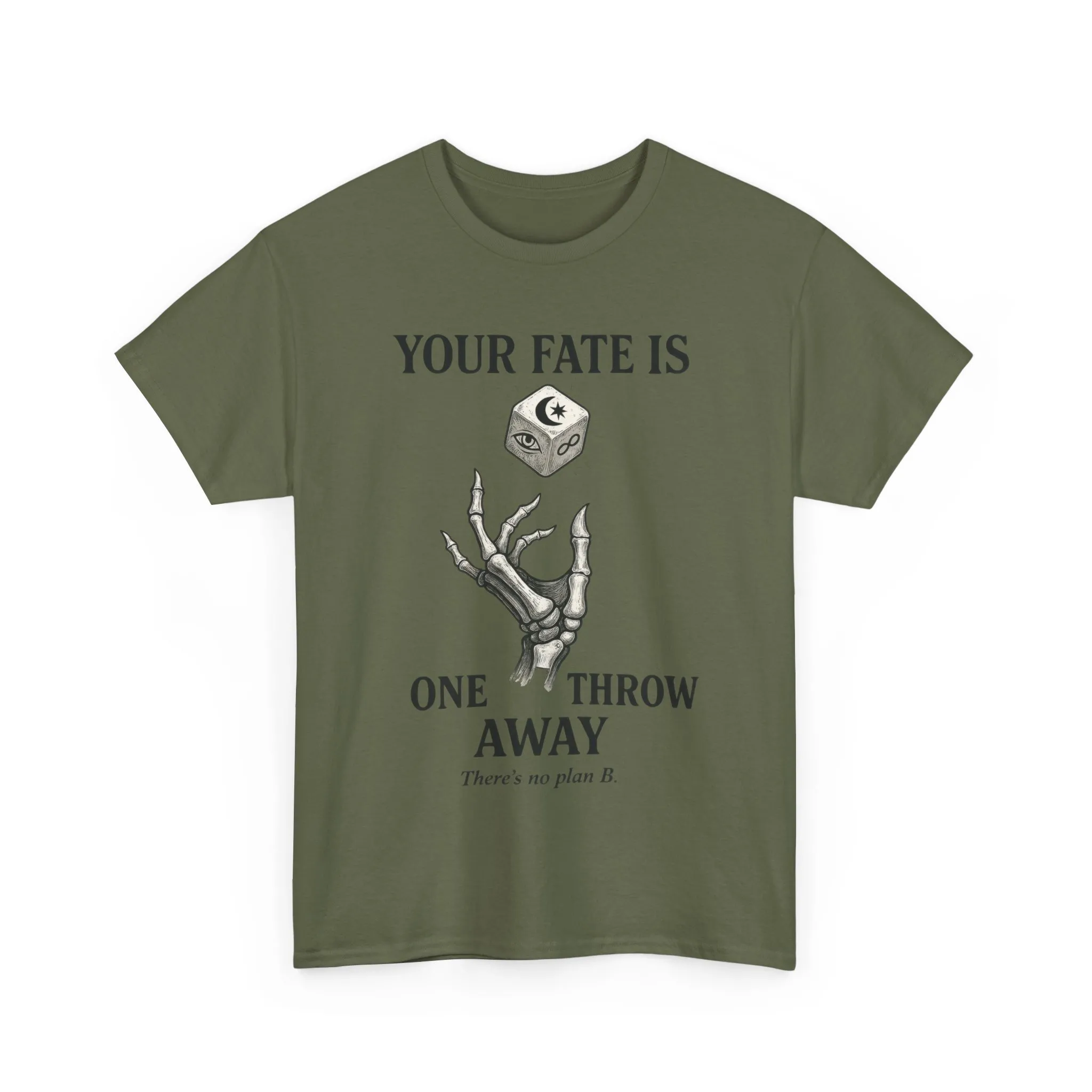 Your Fate Mens Heavy Cotton Tee, Skeleton Dice Graphic T-Shirt, Trendy Gift for Gamers, Gambling Tee, Unique Quote Apparel - Image 31