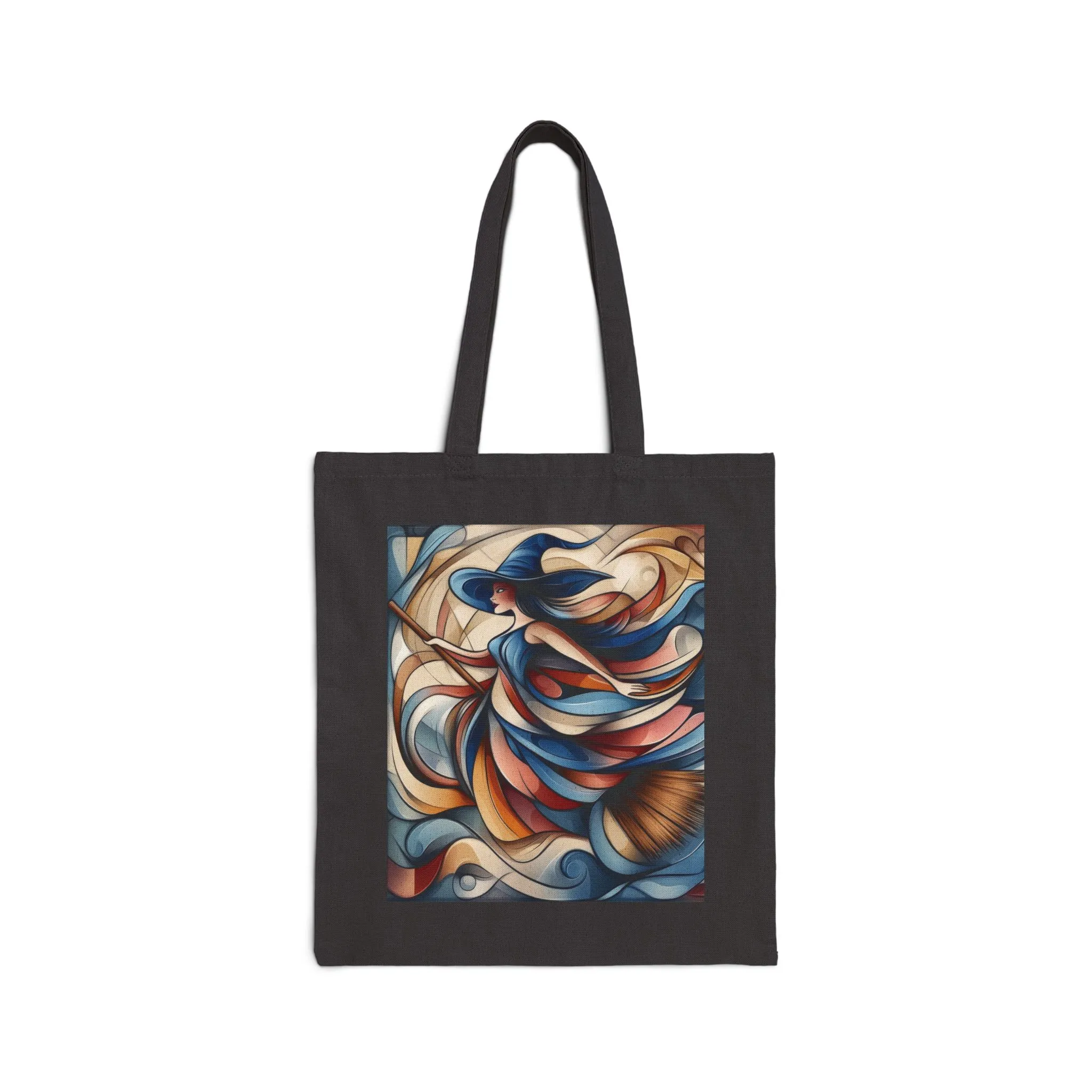 Modern Witch Wall Art, Flowing Cubist Witch Illustration, Magical Feminine Energy Print, Colorful Witchy Aesthetic Decor, Witch Art Tote Bag - Image 7