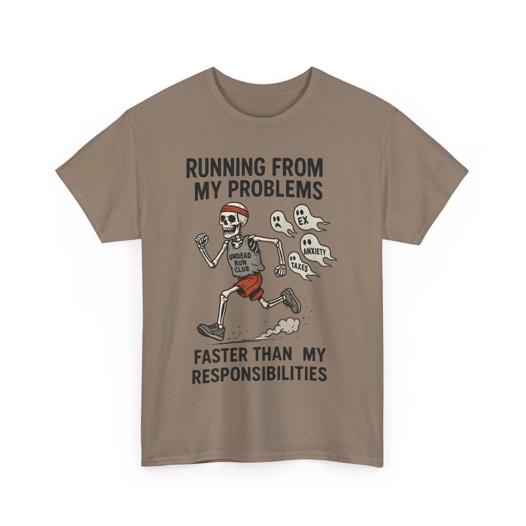 Skeleton Runner Tee for Men, Undead Jogging Club Shirt, Halloween T-Shirt, Gift for Runners, Anxiety Humor Gift - Image 10
