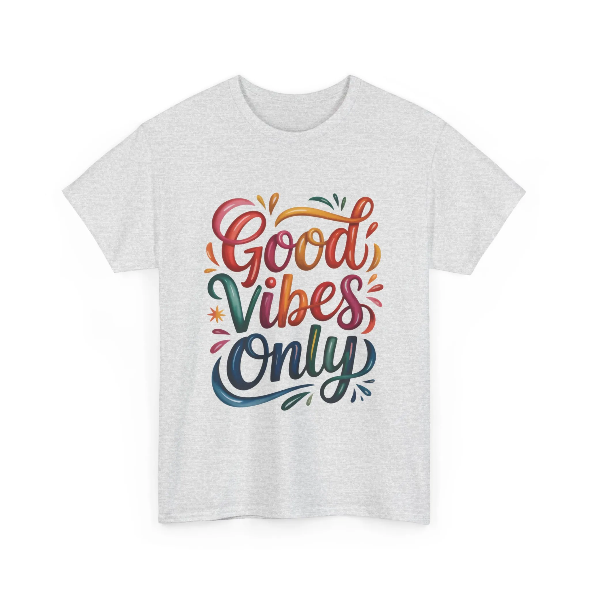 Good Vibes Only Womens Heavy Cotton Tee, Casual Wear, Gift for Friends, Relaxed Fit, Summer Style, Positive Affirmation Shirt - Image 28
