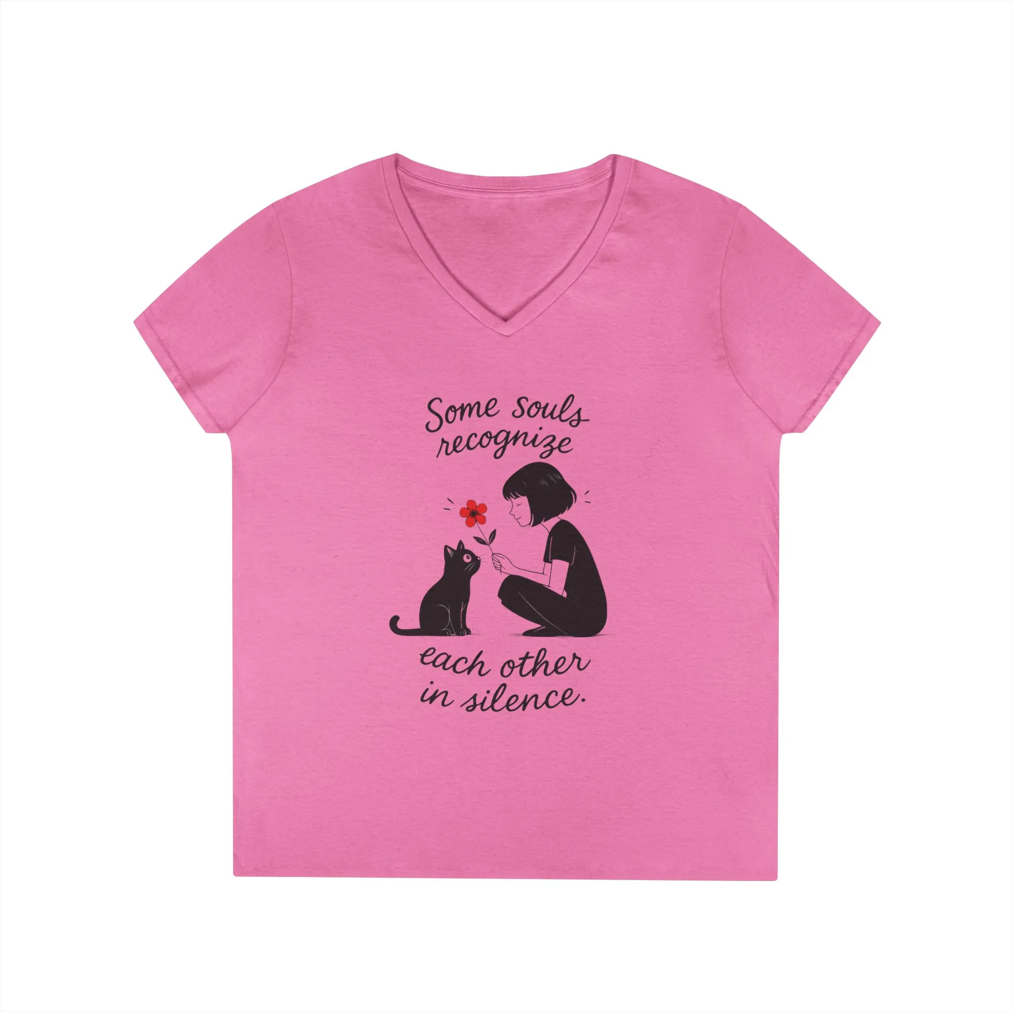 Cat Lover's V-Neck T-Shirt - Cute Graphic Tee for Pet Owners, Gifts for Cat Lovers, Animal Lover Apparel, Valentine's Day, Cat Love - Image 19