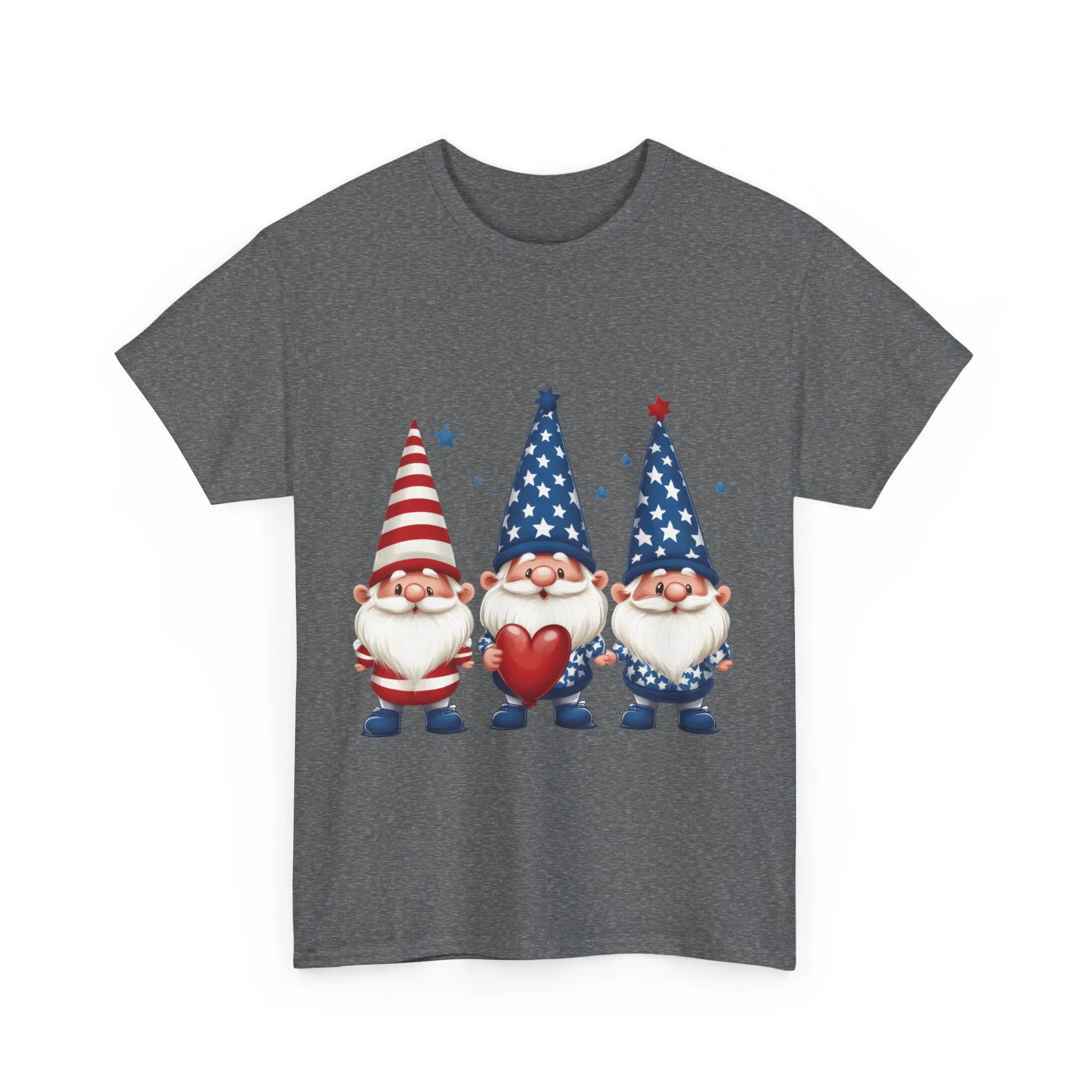 Patriotic Gnome Unisex Heavy Cotton Tee - Cute Tee for Independence Day, Casual Wear, Gift for Gnome Lovers, Summer Style - Image 13
