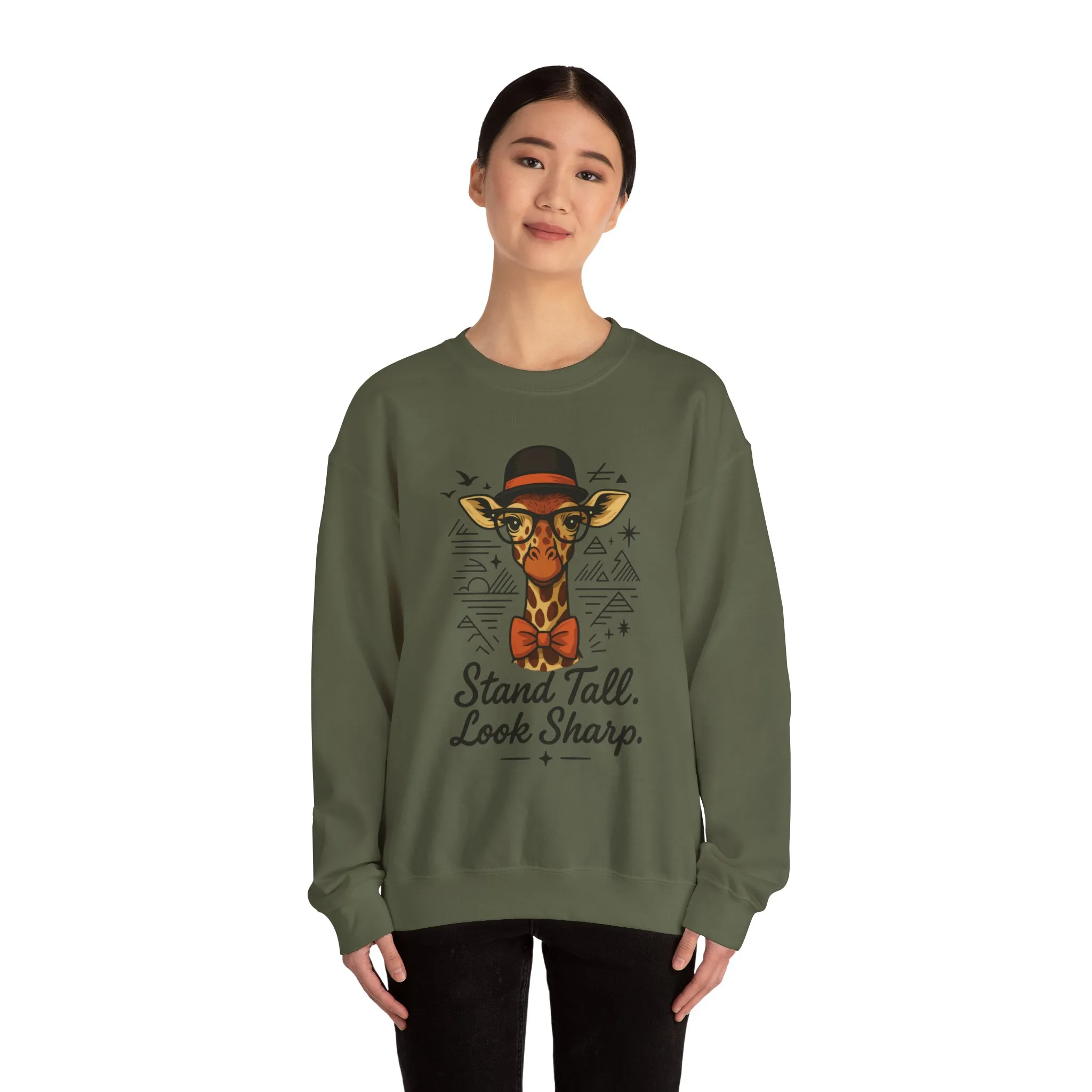 Stylish Giraffe Sweatshirt - Stand Tall, Look Sharp, Unisex Sweater for Animal Lovers, Cozy Gift, Fun Fashion for All Seasons - Image 14
