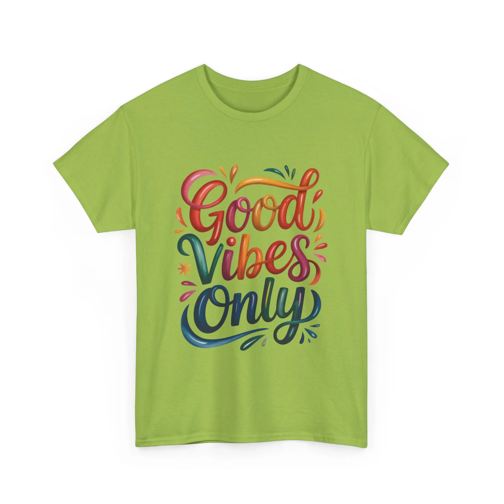Good Vibes Only Womens Heavy Cotton Tee, Casual Wear, Gift for Friends, Relaxed Fit, Summer Style, Positive Affirmation Shirt - Image 10