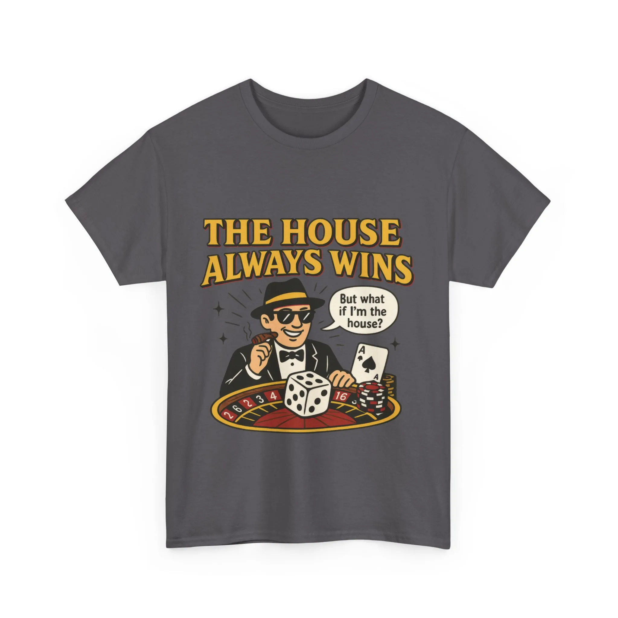 Vintage Casino Humor Unisex Tee, Funny Gambling Shirt, Gift for Gamblers, House Always Wins T-Shirt, Vegas Style Gift, Casino Quote Tee - Image 16