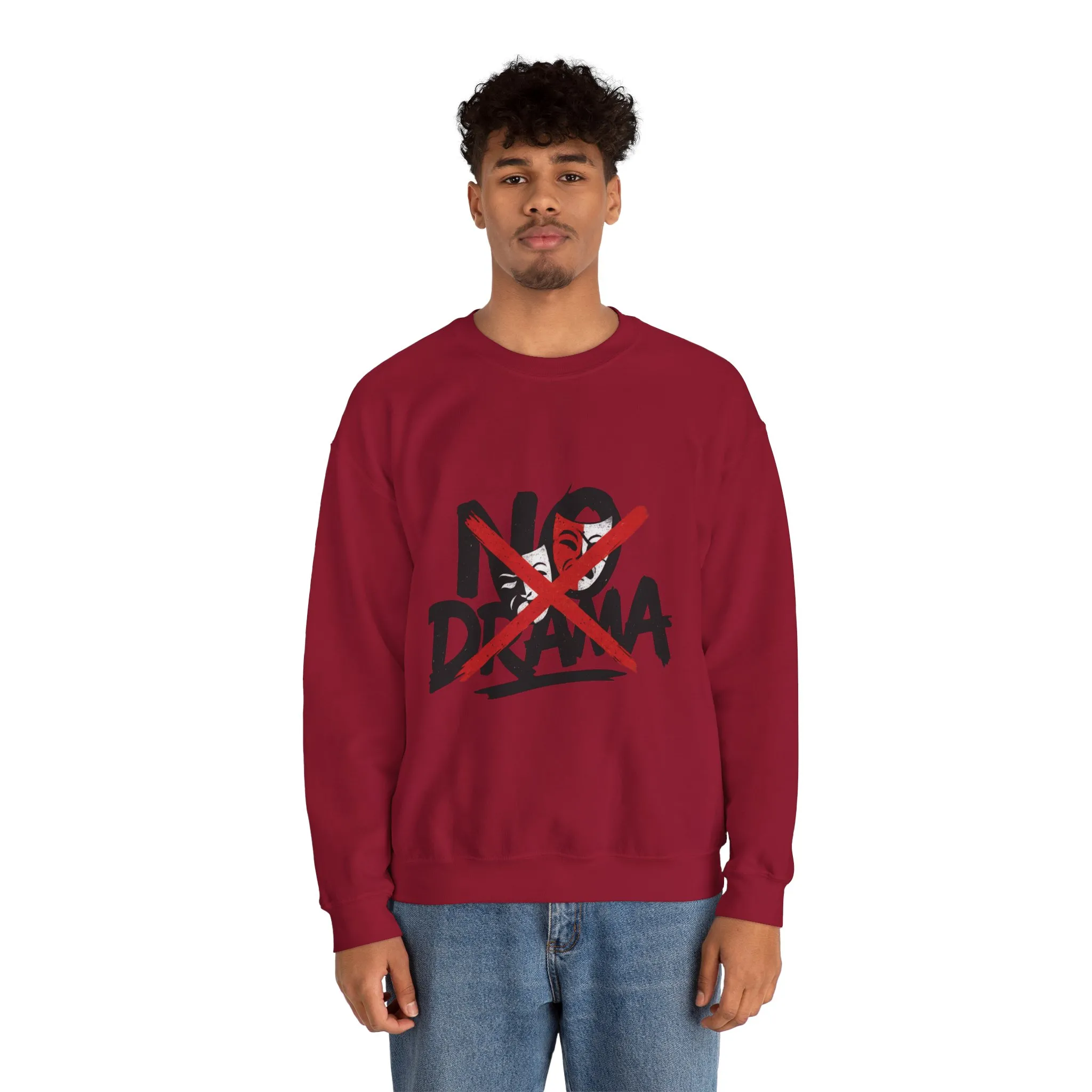 No Drama Mens Crewneck Sweatshirt, Casual Everyday Wear, Gift for Friends, Relaxed Vibes, Comfortable Fashion - Image 20