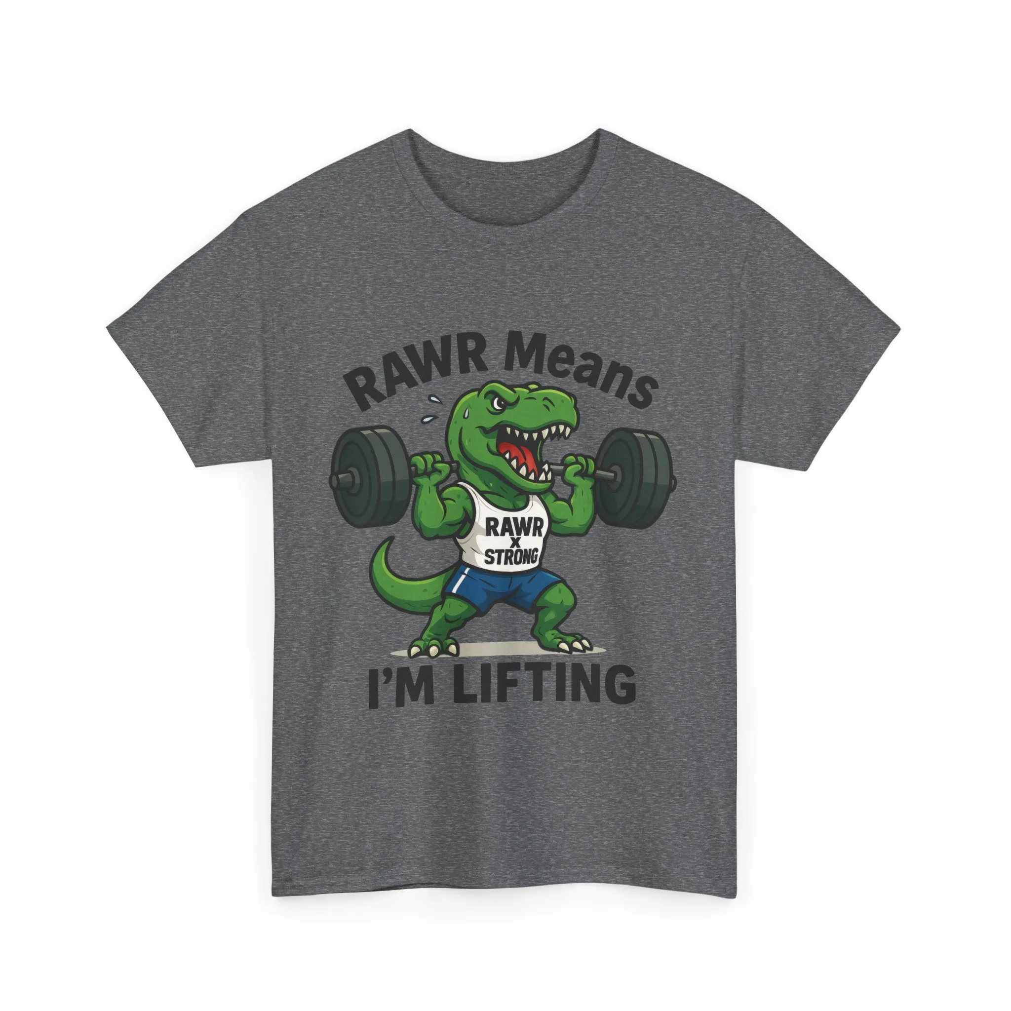 RAWR Gym Shirt for Men, Funny Dinosaur Lifting Tee, Workout Dino Fitness Gift, Barbell Humor Shirt, Motivational T-Shirt, Activewear - Image 10