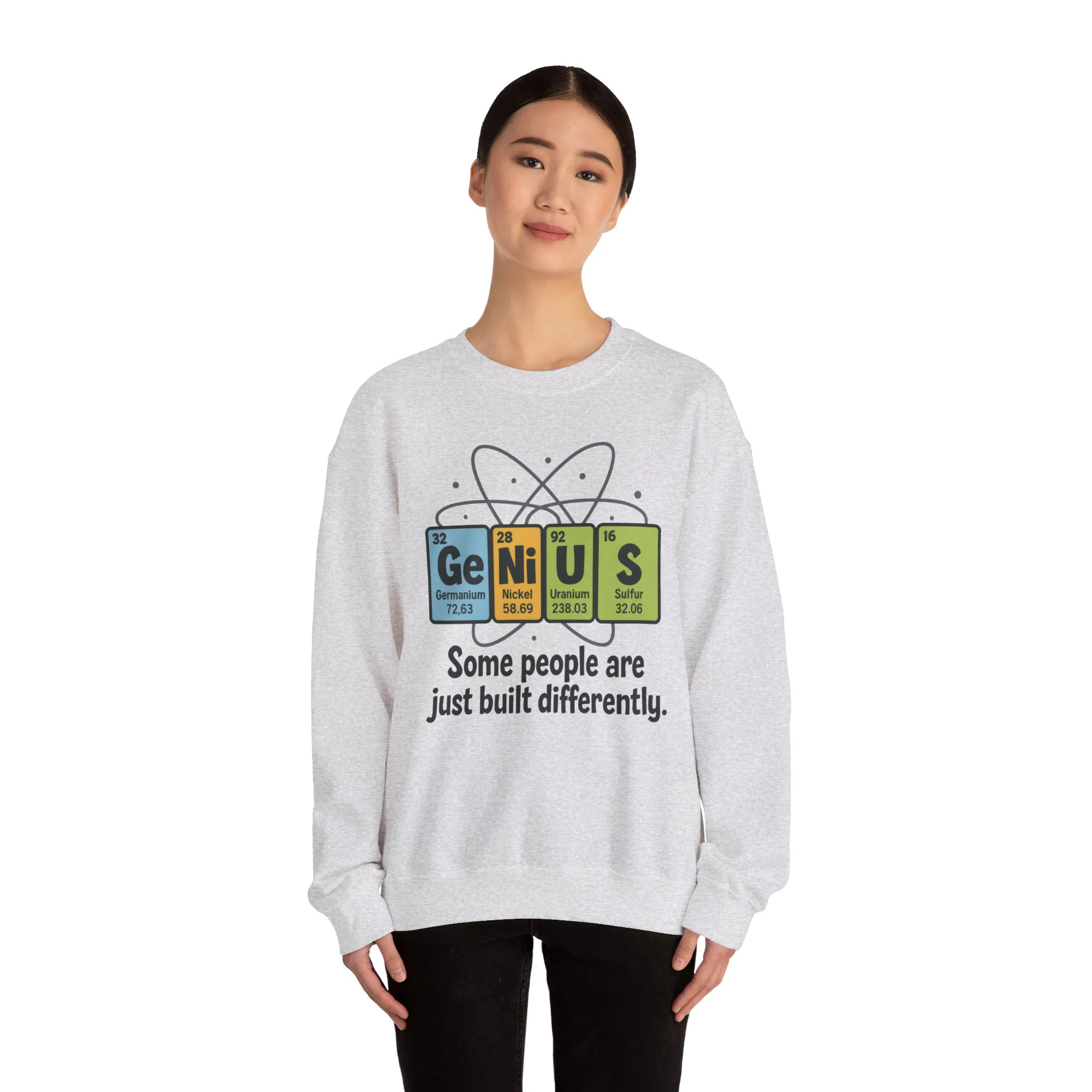 Funny Womens Science Sweatshirt, Genius Periodic Table Pullover, Nerdy Chemistry Gift for Her, Funny Gift for Nerds, Science Geek Apparel - Image 5