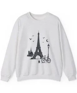Vintage Parisian Crewneck Sweatshirt, Eiffel Tower Sweater, Cozy Travel Gift, Unisex Fashion, Casual Paris Sweatshirt