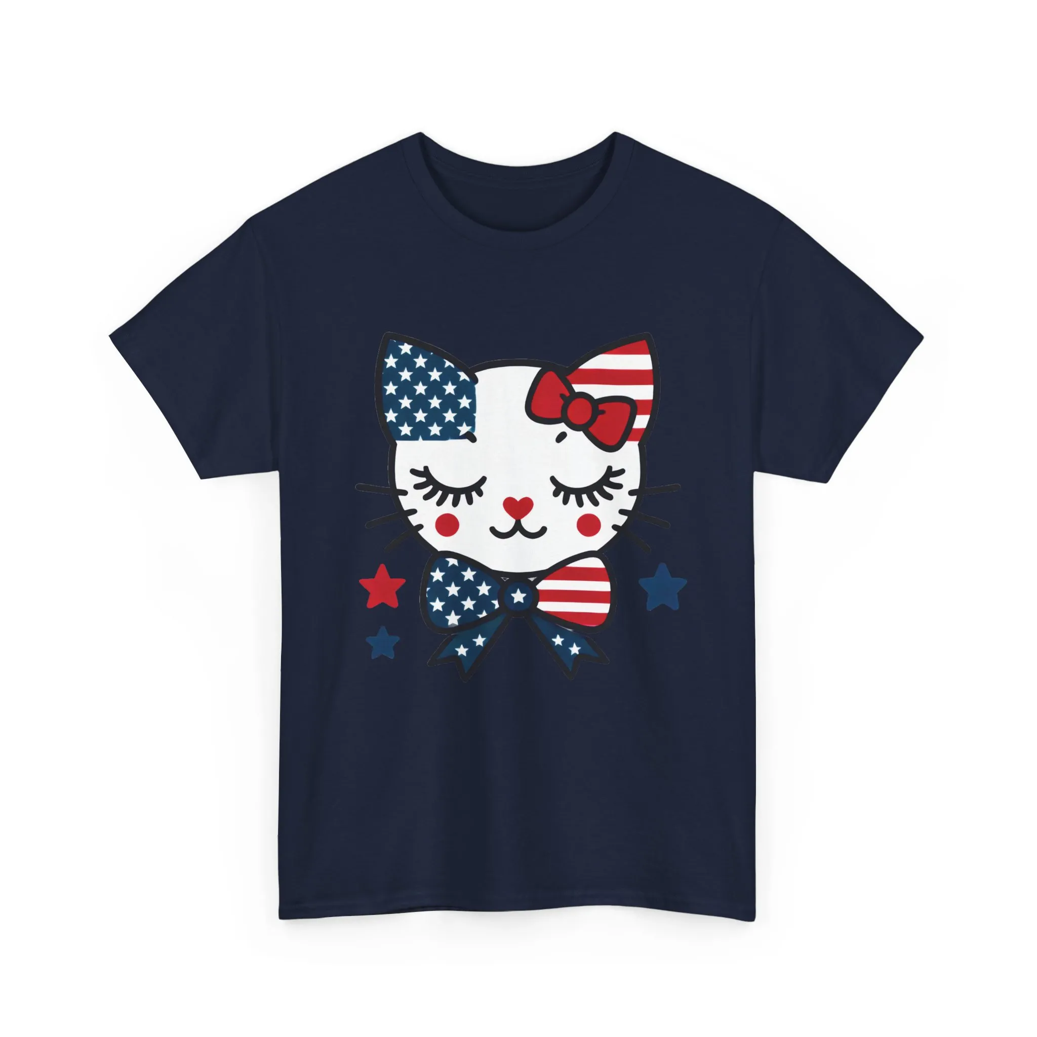 Patriotic Cat Womens Tee, Cute Cat Shirt, Womens T-Shirt, July 4th Outfit, Independence Day Gift, Animal Lover Apparel - Image 21